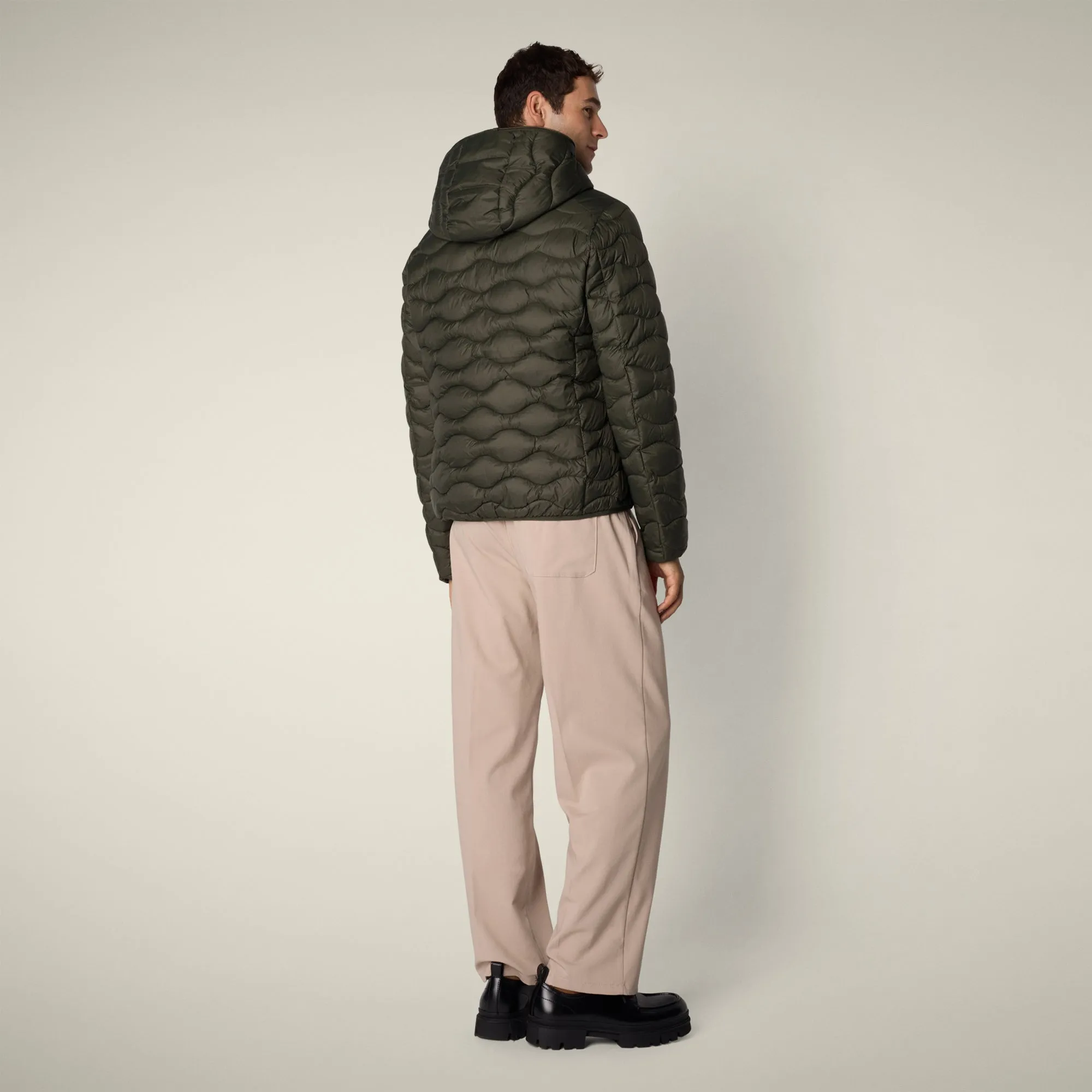 Men's animal free puffer jacket Reef in Land green sold by Save The Duck product image thumbnail 3