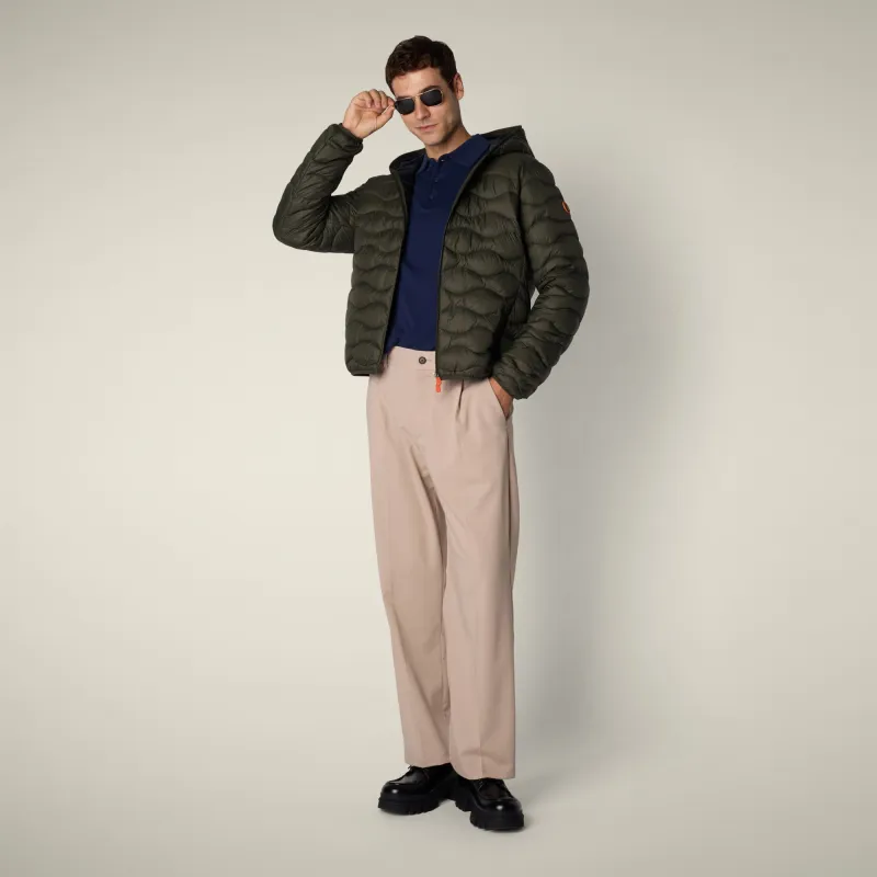 Men's animal free puffer jacket Reef in Land green sold by Save The Duck