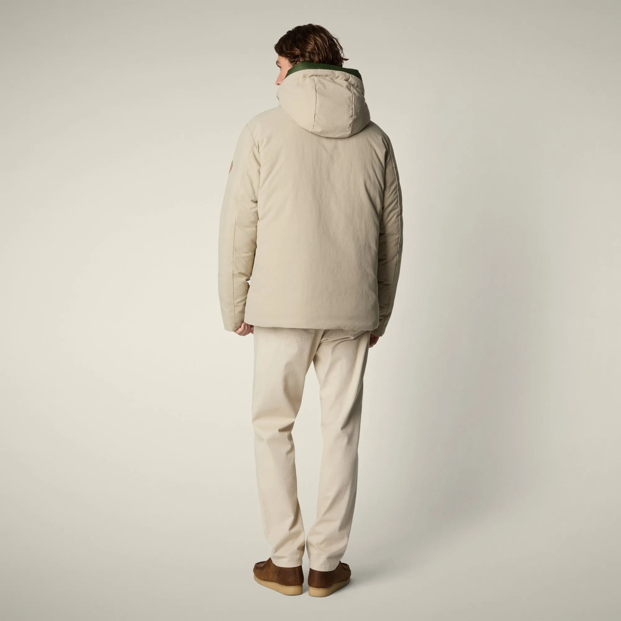 Men's Parka Enzo in Stone Beige and Pine Green sold by Save The Duck product image thumbnail 3