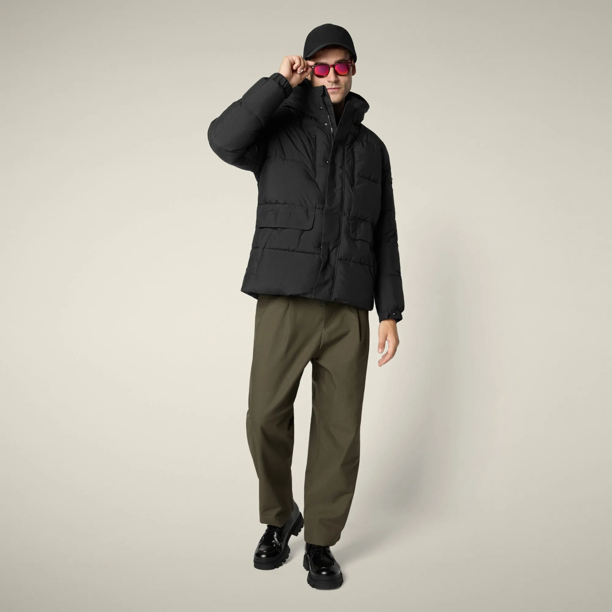 Men's parka Alter in black sold by Save The Duck
