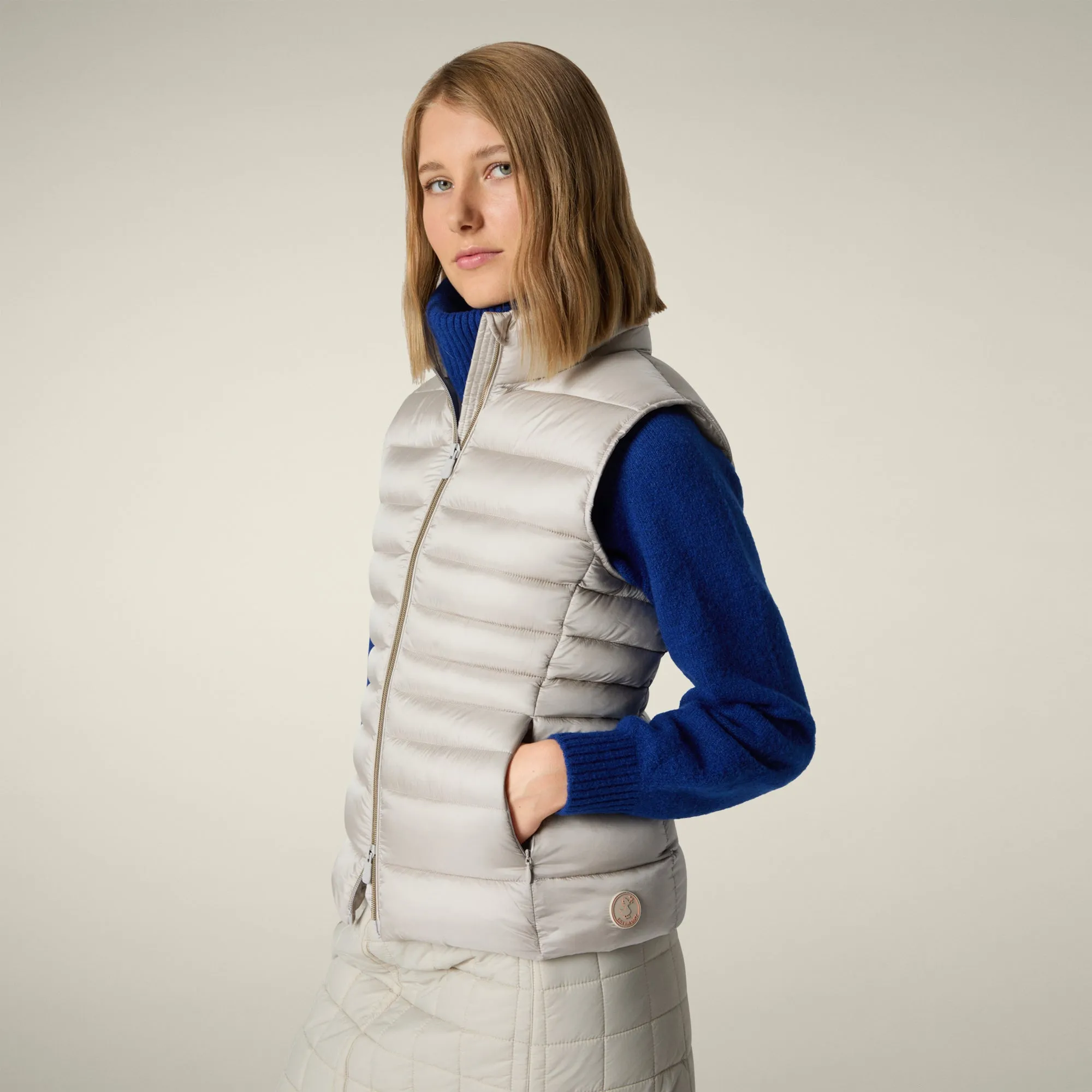 Women's Animal free puffer Vest Lynn in rainy beige sold by Save The Duck product image thumbnail 4