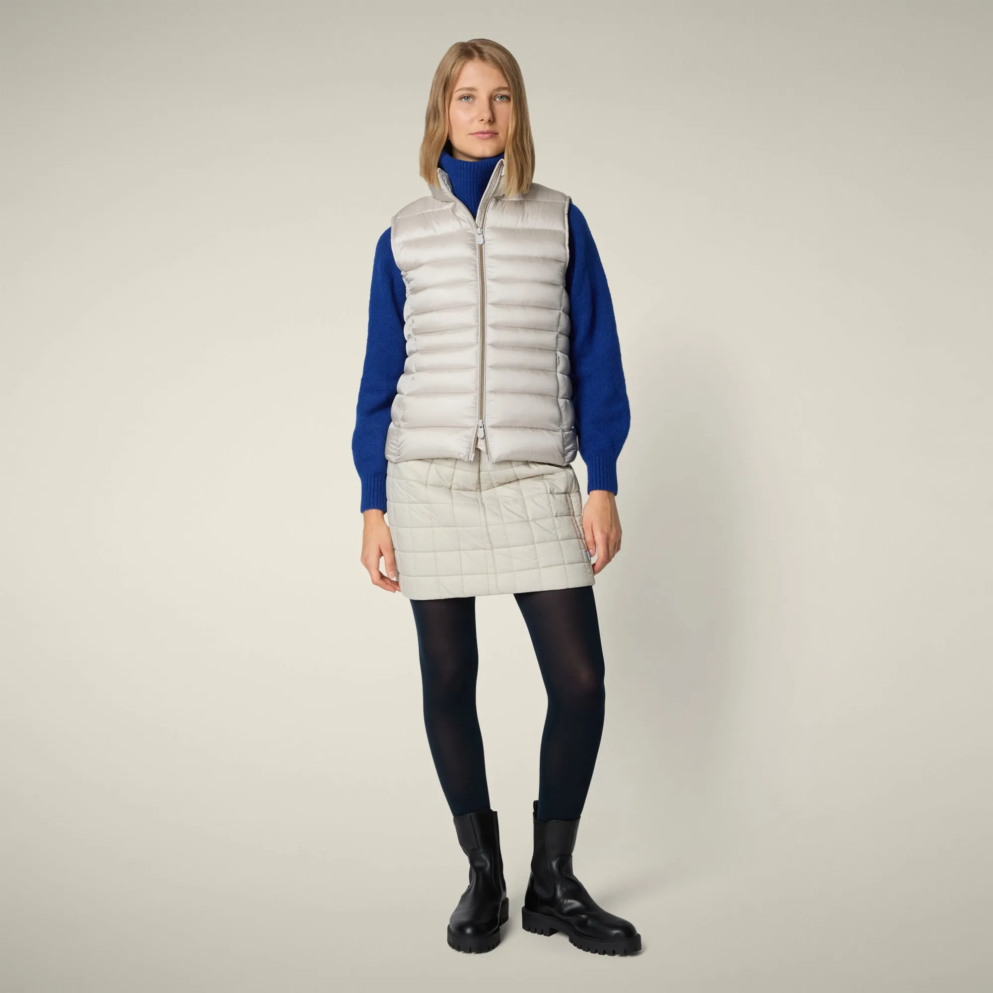 Women's Animal free puffer Vest Lynn in rainy beige sold by Save The Duck product image thumbnail 2