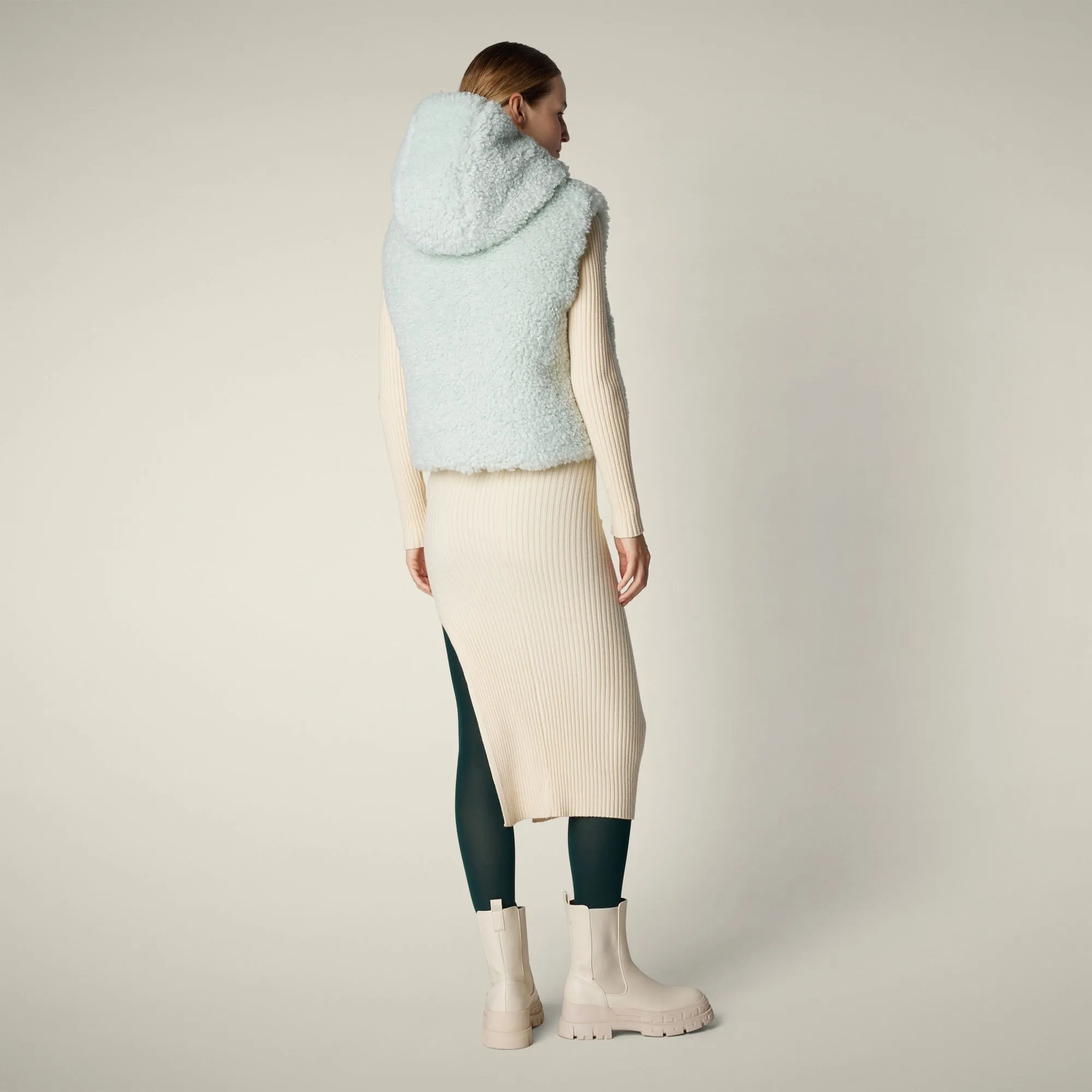 Women's faux fur Vest Ayla in Glacier Blue sold by Save The Duck product image thumbnail 3