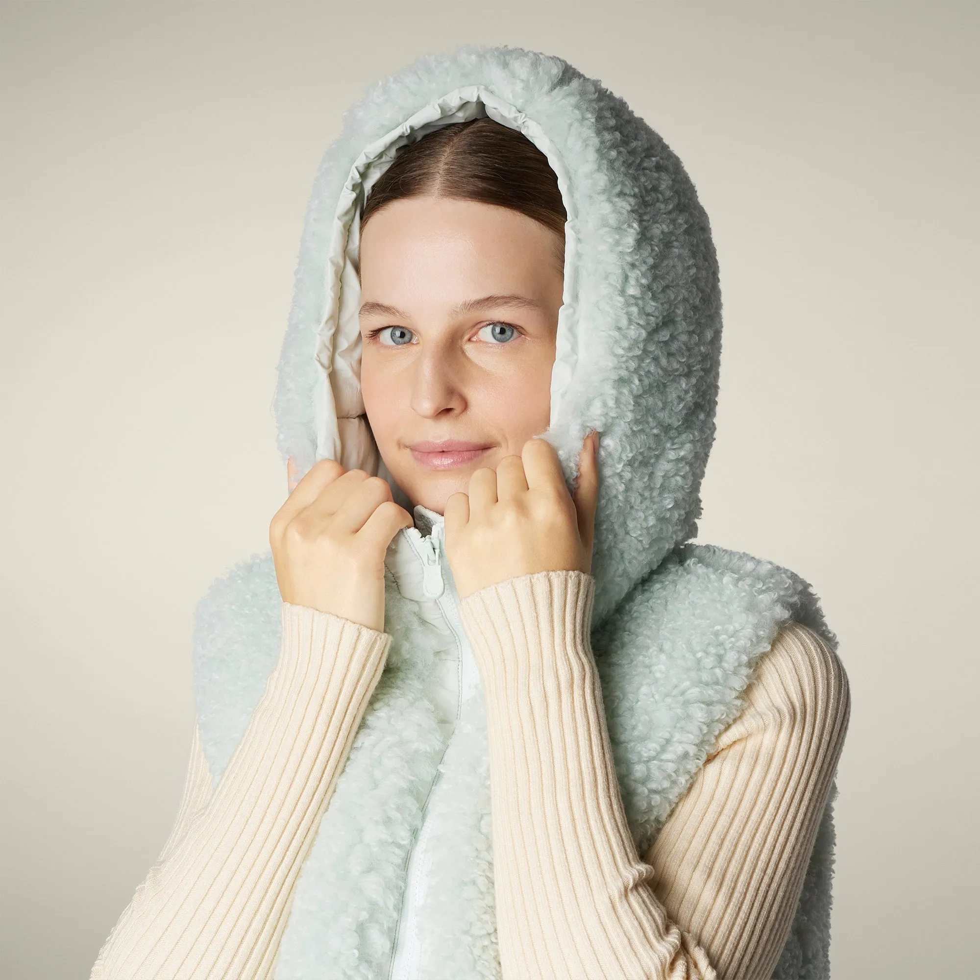 Women's faux fur Vest Ayla in Glacier Blue sold by Save The Duck product image thumbnail 4