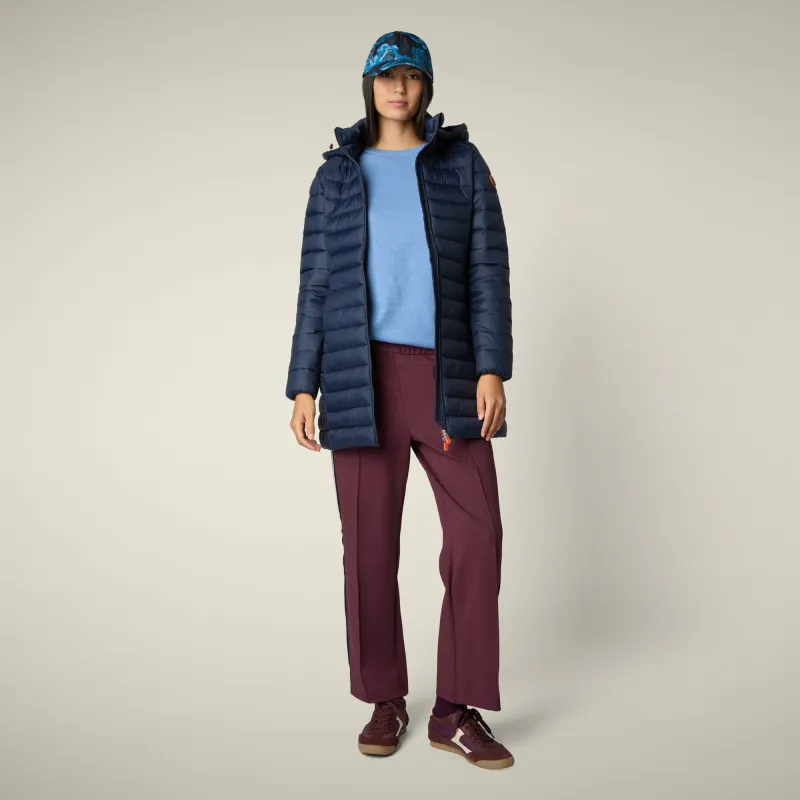 Women's Animal free puffer Jacket Carol in Navy Blue sold by Save The Duck
