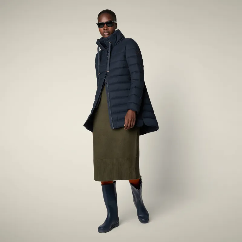Women's Animal free puffer Coat june in navy blue melange sold by Save The Duck