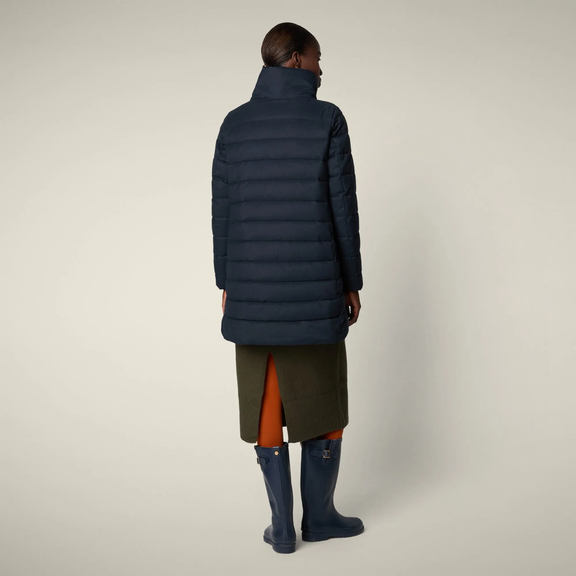 Women's Animal free puffer Coat june in navy blue melange sold by Save The Duck product image thumbnail 3