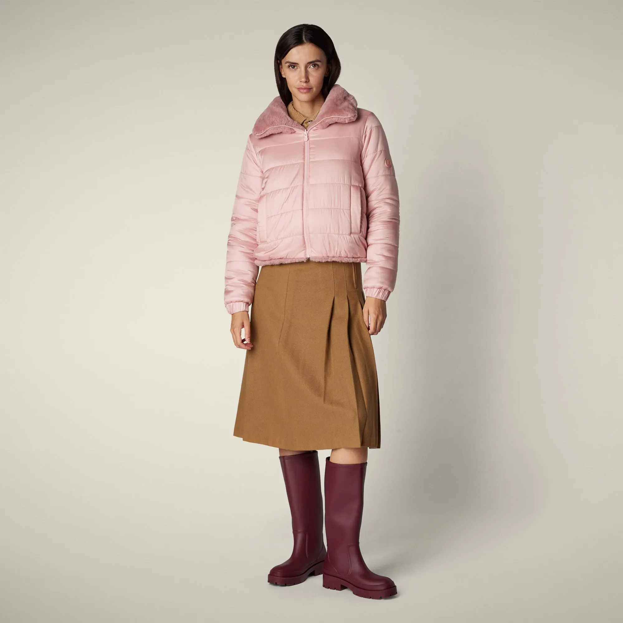 Women's Reversible Faux Fur Jacket Jeon in blush pink sold by Save The Duck product image thumbnail 4
