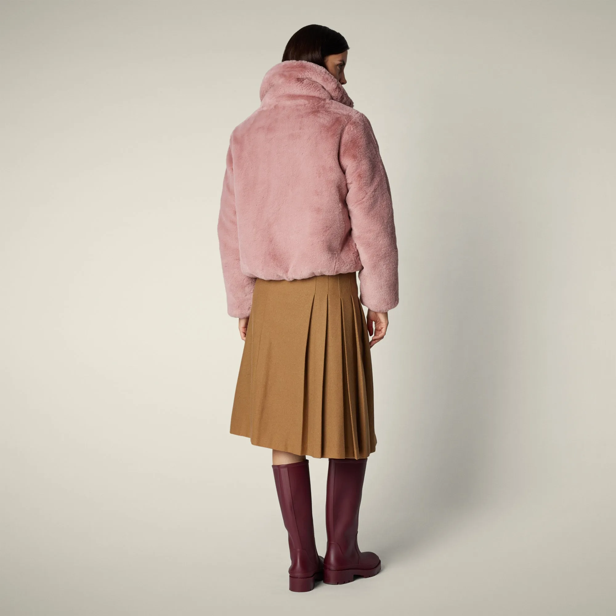 Women's Reversible Faux Fur Jacket Jeon in blush pink sold by Save The Duck product image thumbnail 5