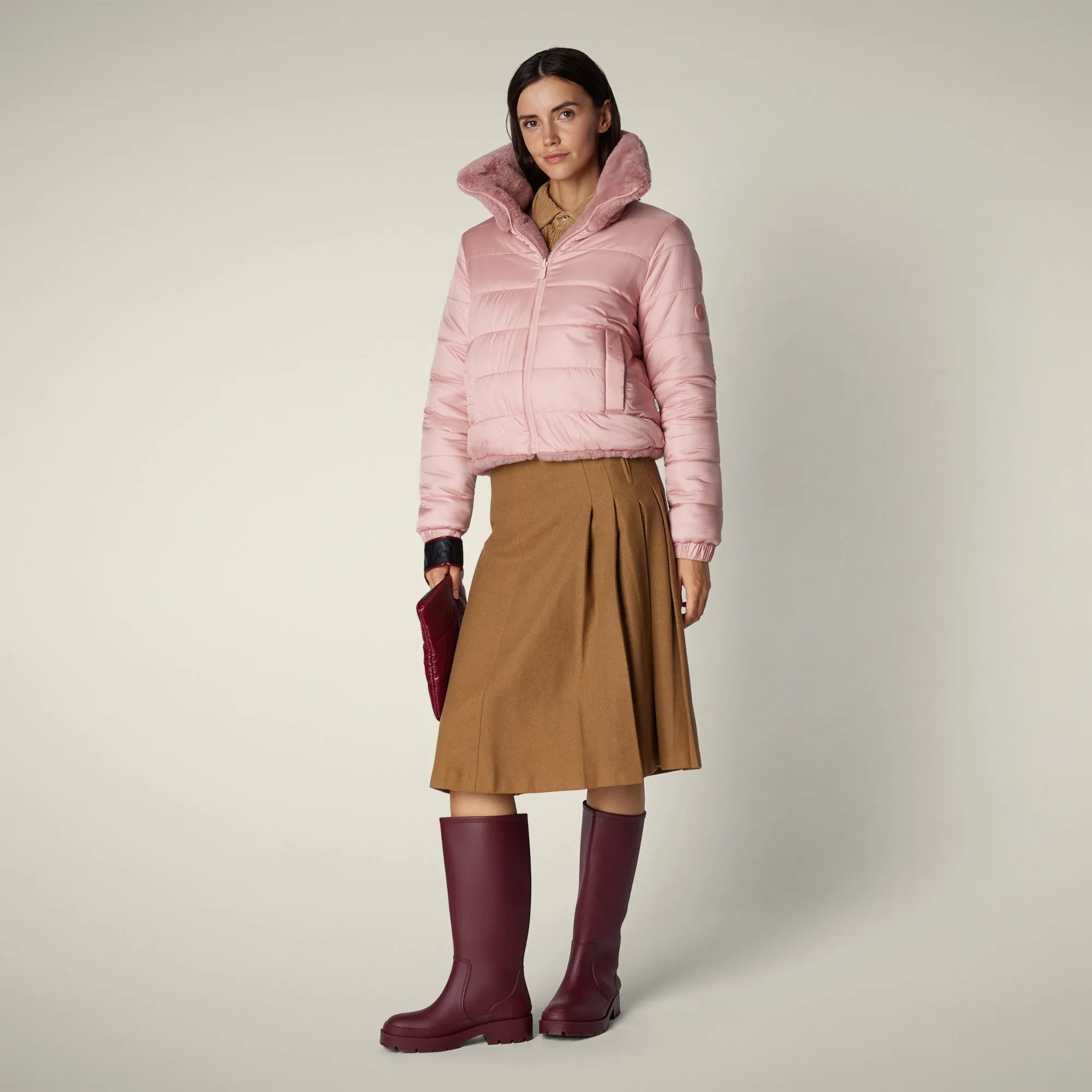 Women's Reversible Faux Fur Jacket Jeon in blush pink sold by Save The Duck product image thumbnail 2