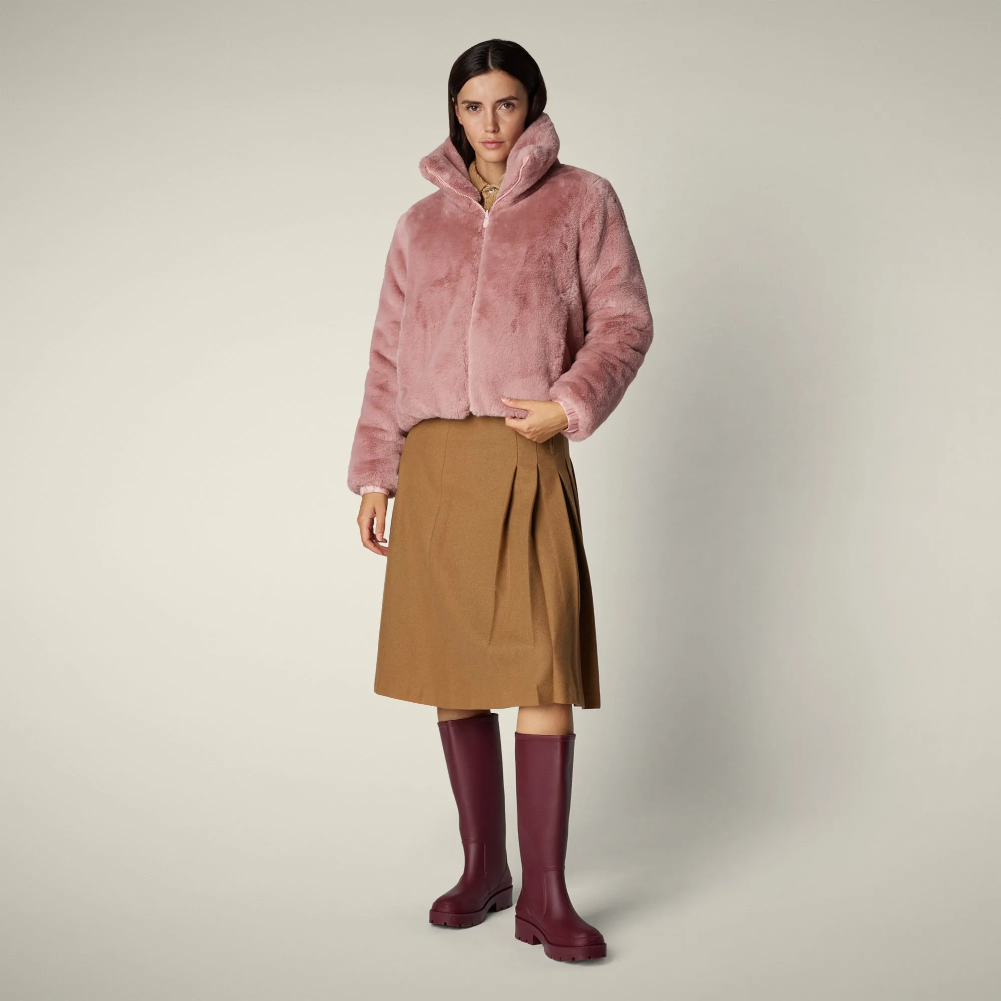 Women's Reversible Faux Fur Jacket Jeon in blush pink sold by Save The Duck product image thumbnail 3
