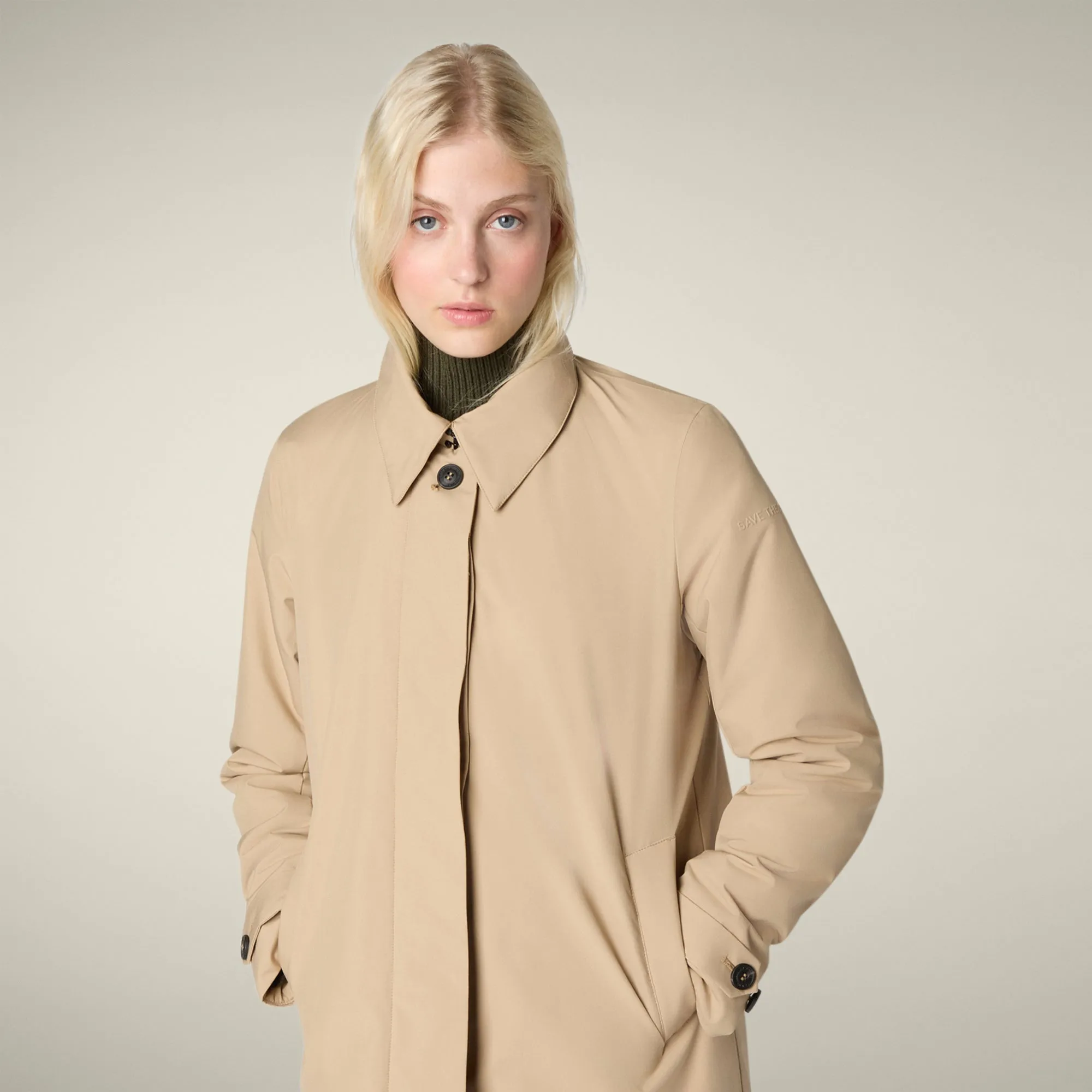 Women's Raincoat Embie in Stardust Beige sold by Save The Duck product image thumbnail 4
