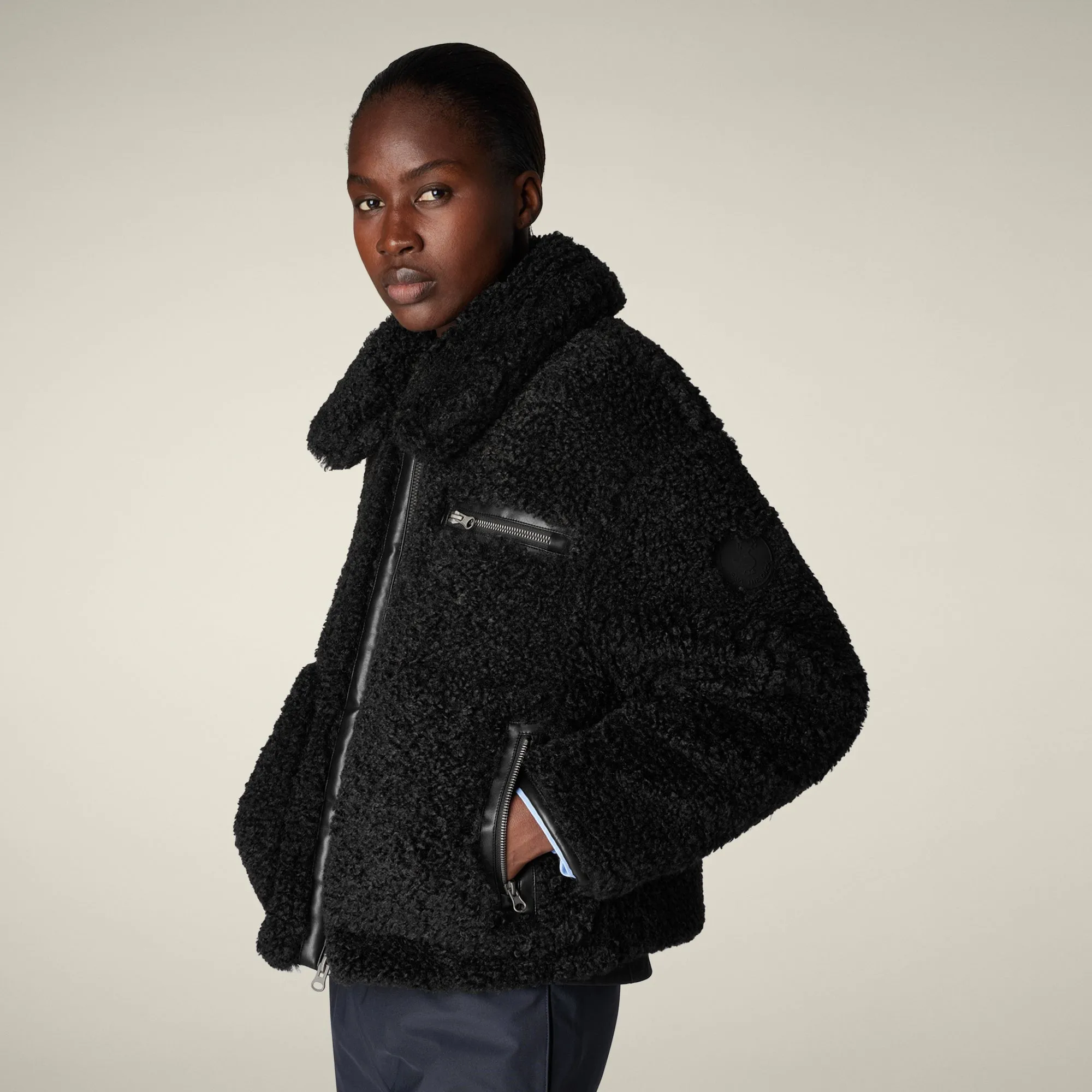 Women's faux fur Jacket Hester in black sold by Save The Duck product image thumbnail 4