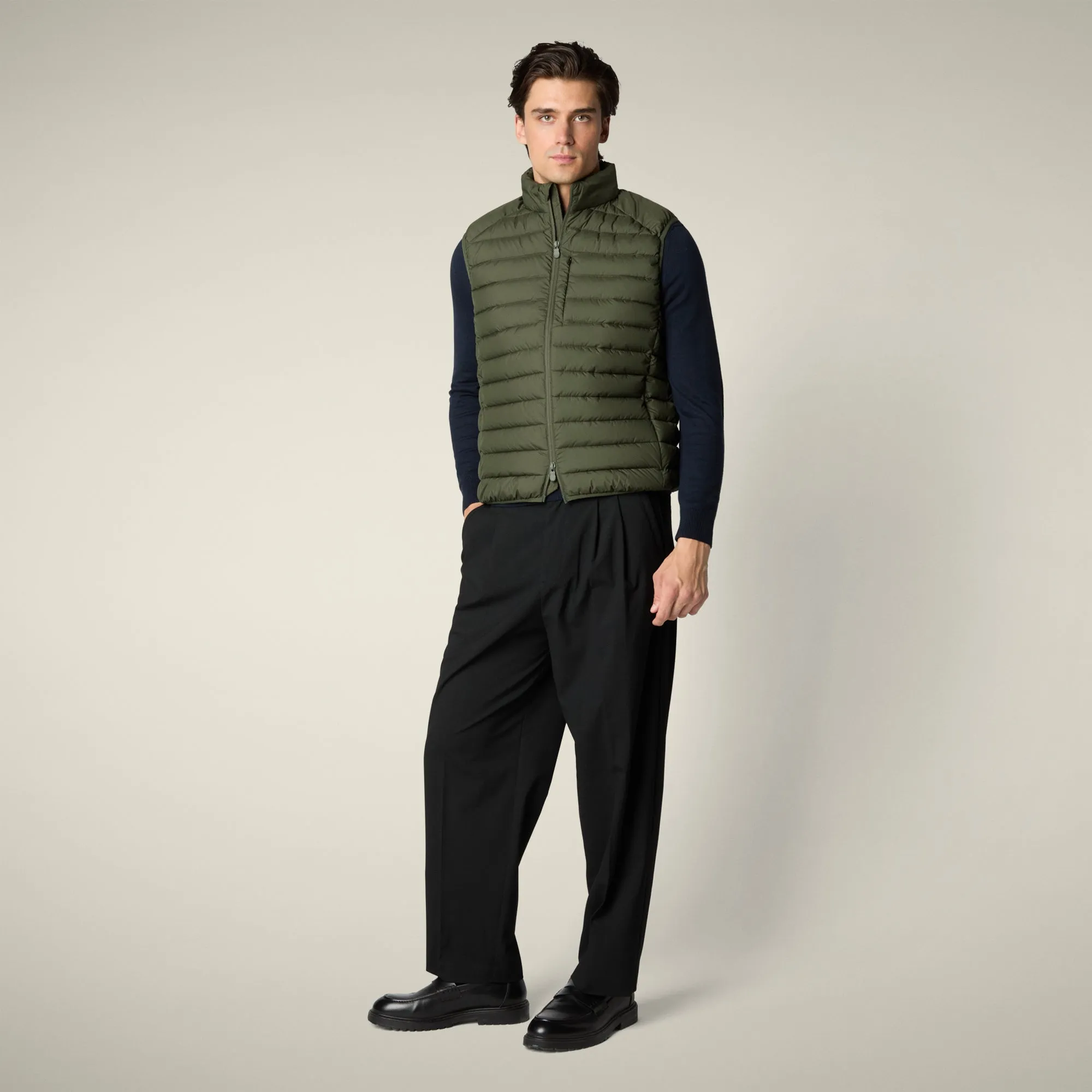 Men's Puffer vest Rhus in dusty olive sold by Save The Duck product image thumbnail 2