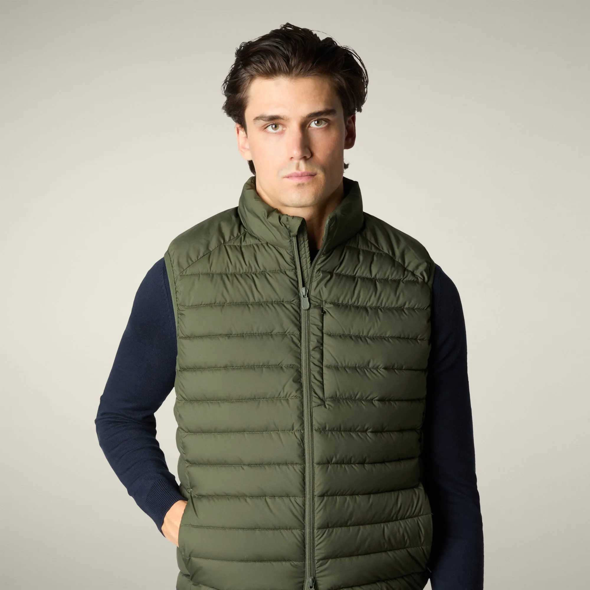 Men's Puffer vest Rhus in dusty olive sold by Save The Duck product image thumbnail 4