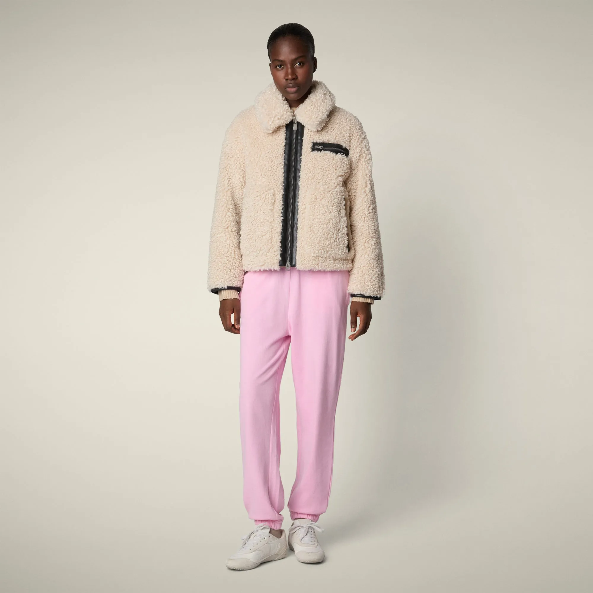 Women's faux fur Jacket Hester in Shore Beige sold by Save The Duck product image thumbnail 2