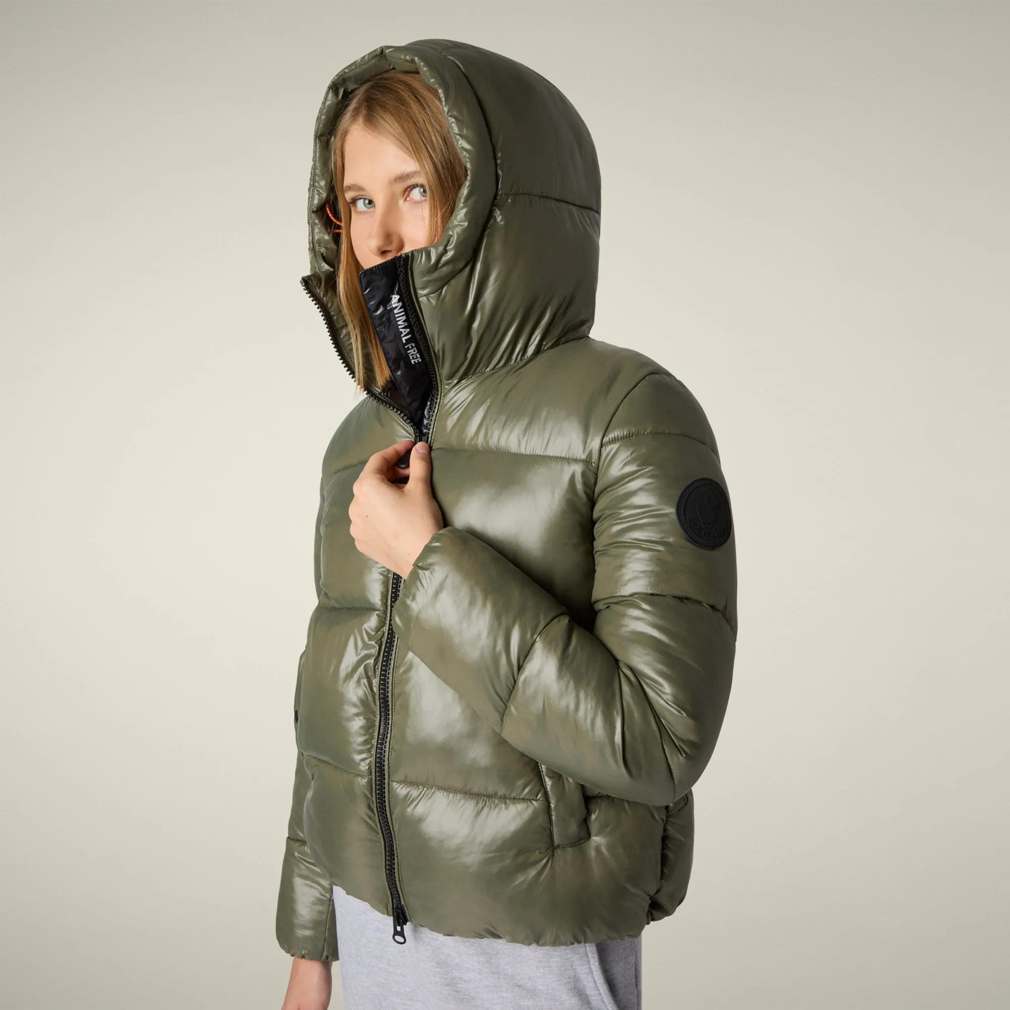 Women's Animal free puffer Jacket Biddy in Laurel Green sold by Save The Duck product image thumbnail 4