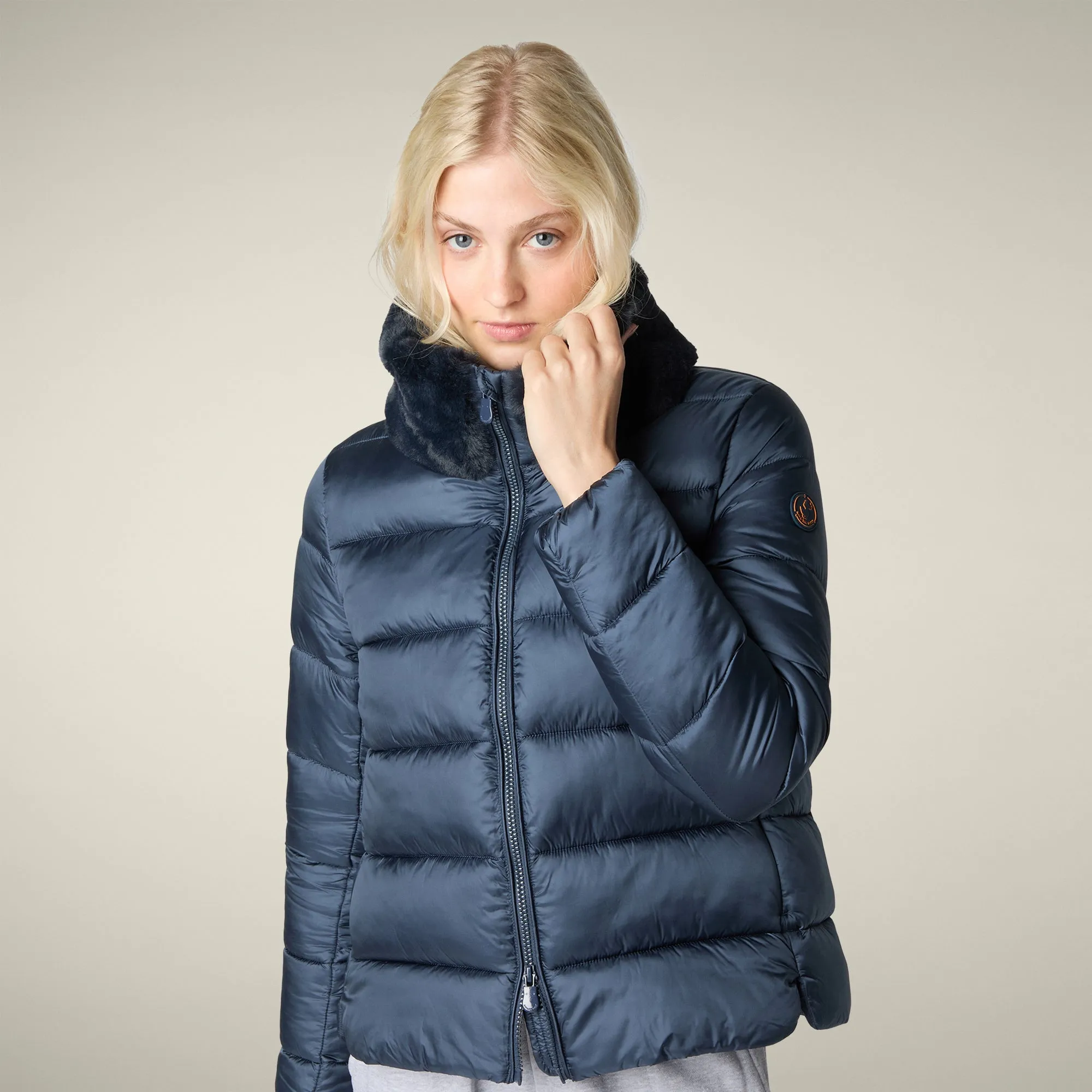 Women's Animal free puffer jacket Mei in night blue sold by Save The Duck product image thumbnail 4