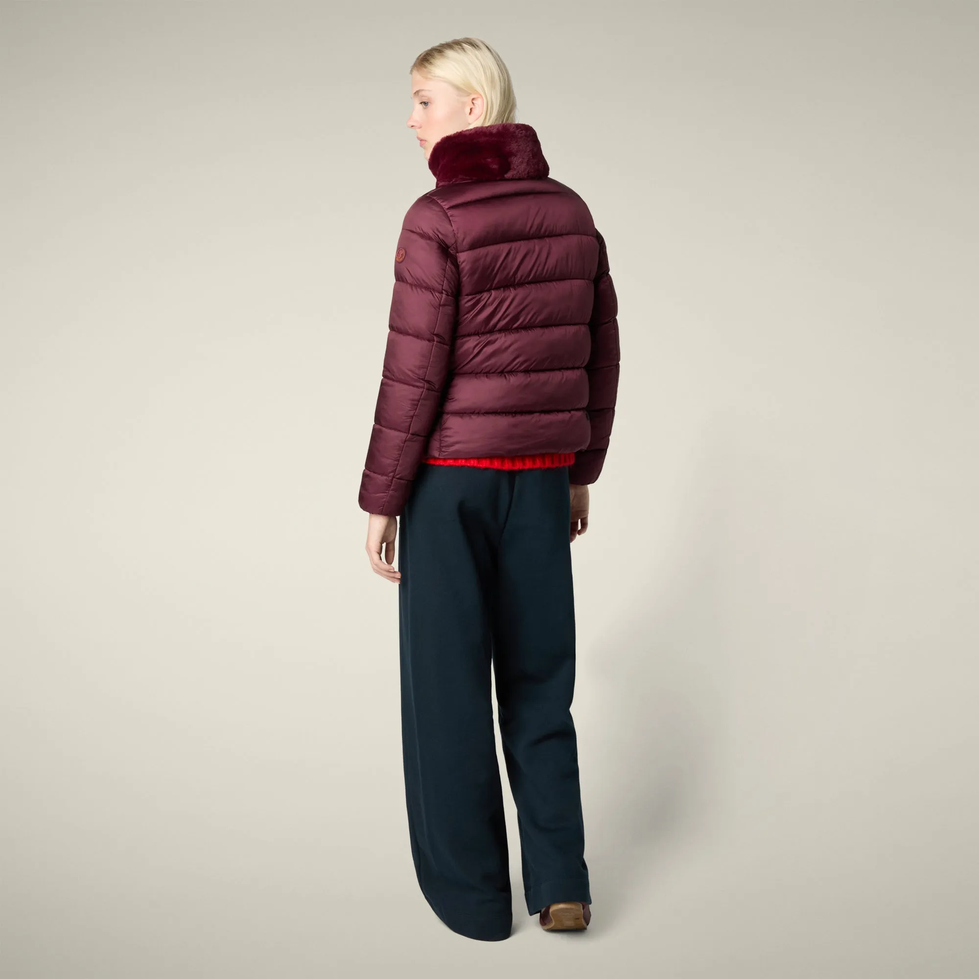 Women's Animal free puffer jacket Mei in wine red sold by Save The Duck product image thumbnail 3