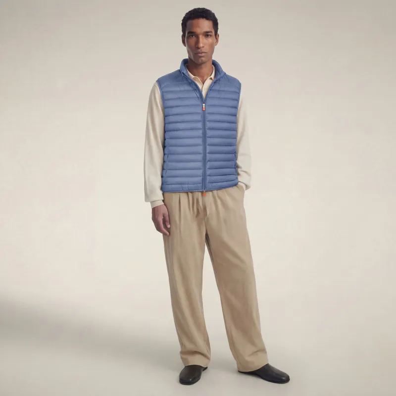 Men's Puffer Vest Adam in Cornflower Blue sold by Save The Duck