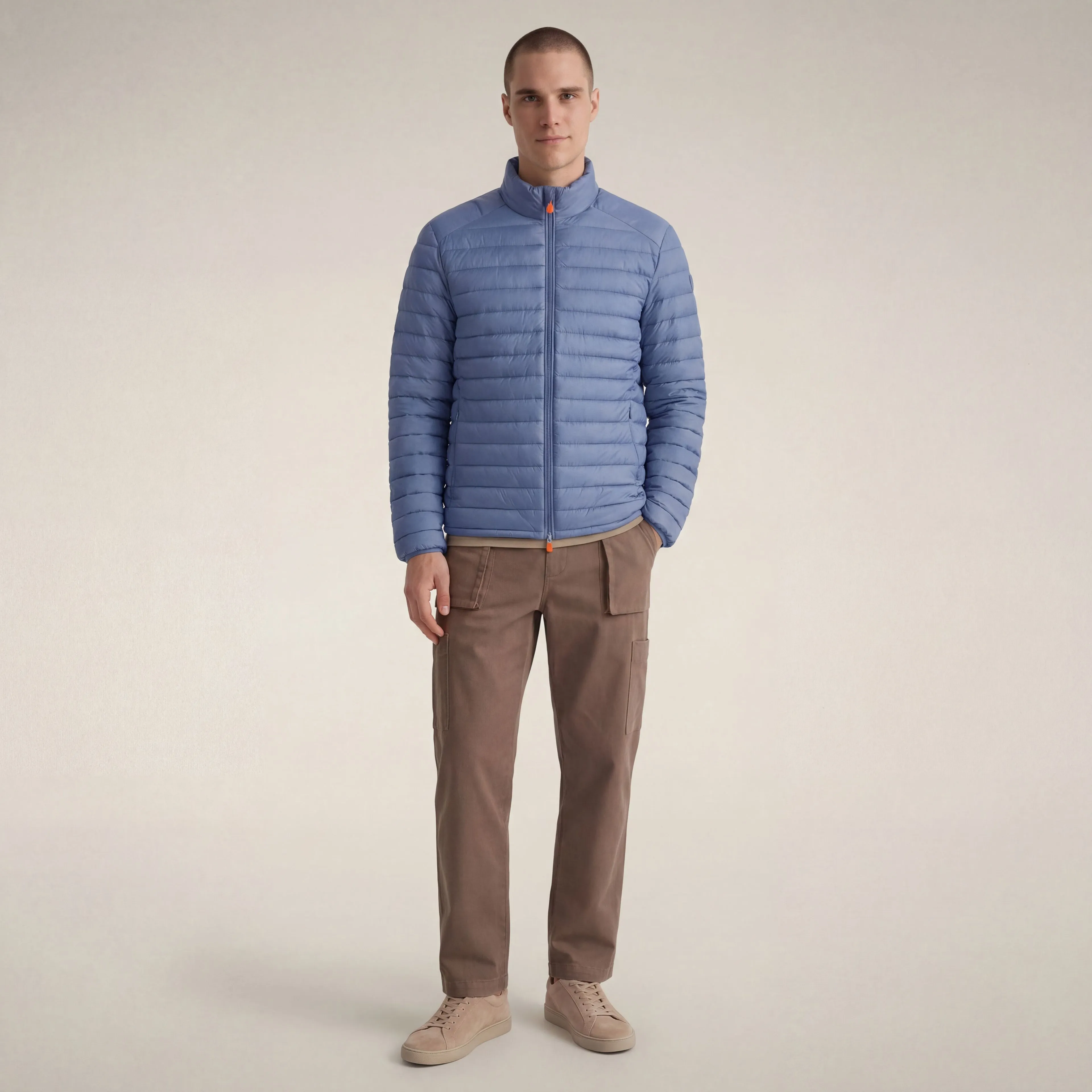 Men's Alexander Puffer Jacket in Cornflower blue sold by Save The Duck