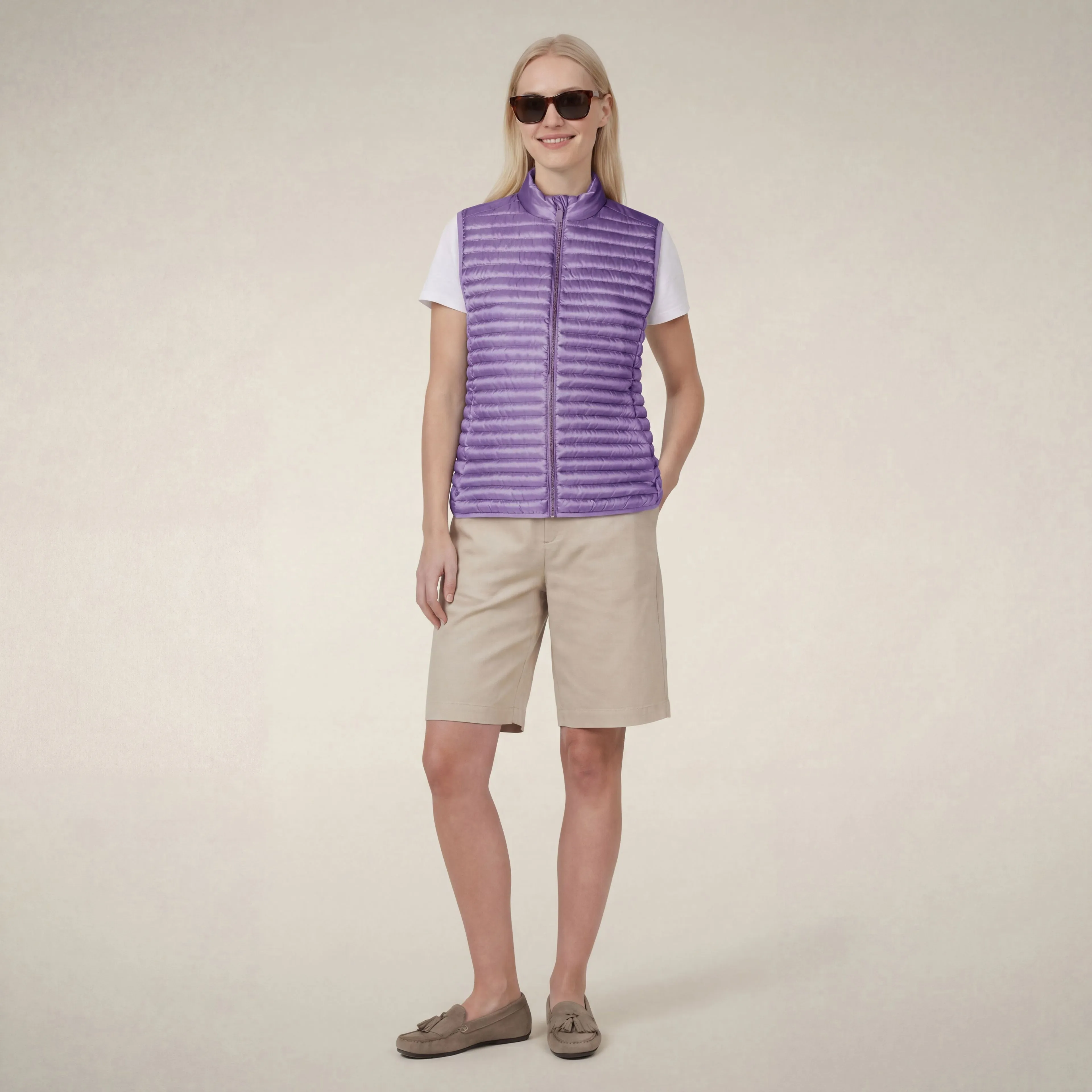 Women's vest arabella in wisteria violet sold by Save The Duck
