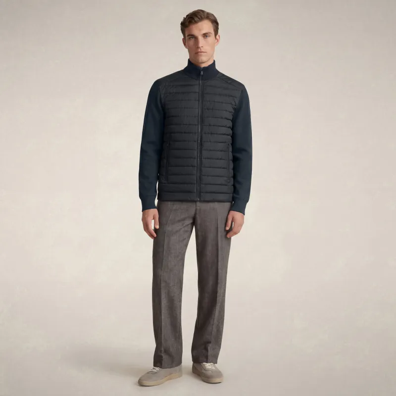 Men's animal free puffer jacket sedum in blue black made by Save The Duck