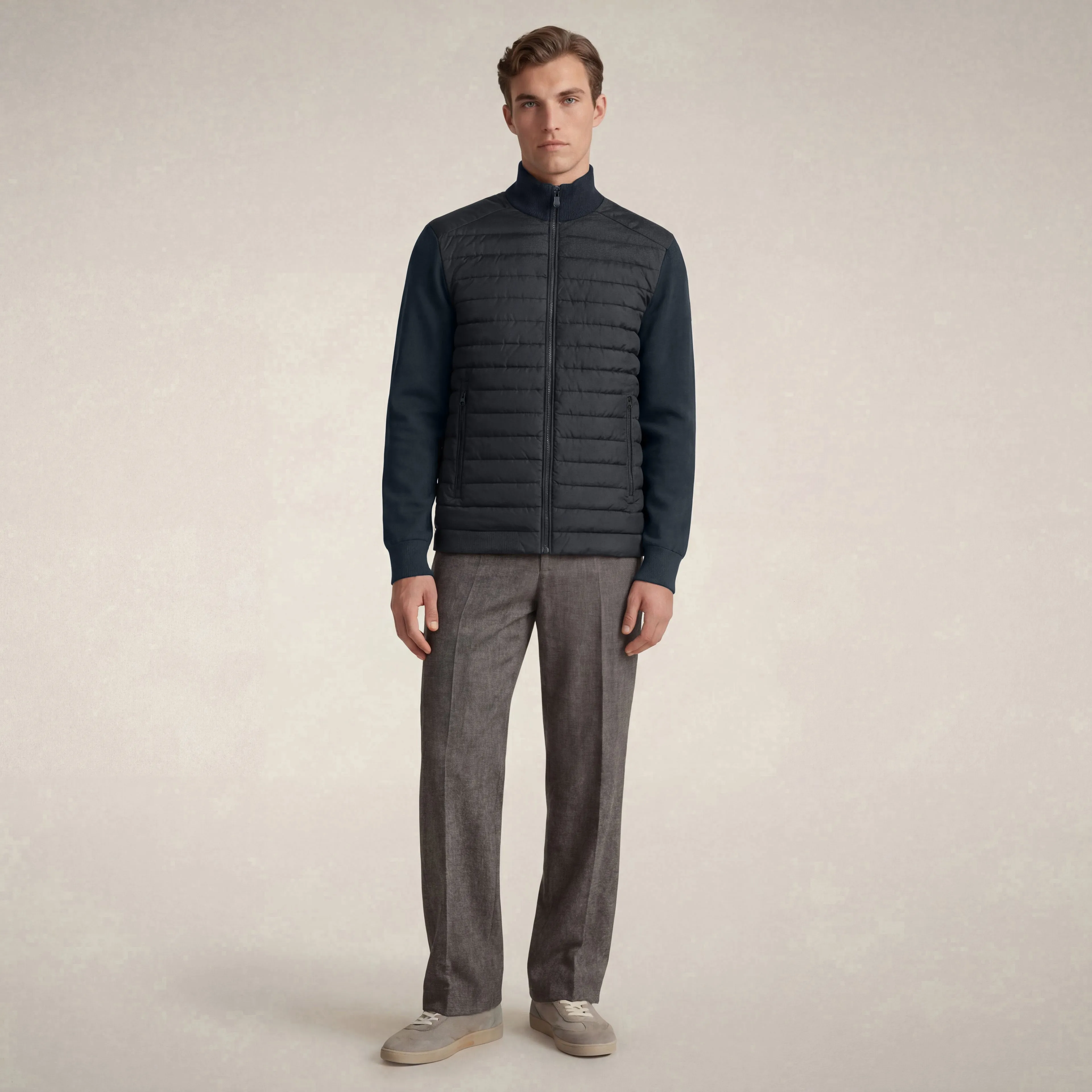 Men's animal free puffer jacket sedum in blue black sold by Save The Duck