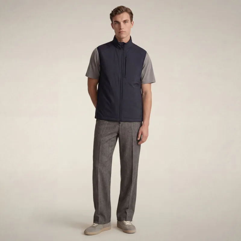 Men's hooded vest turner in blue black made by Save The Duck