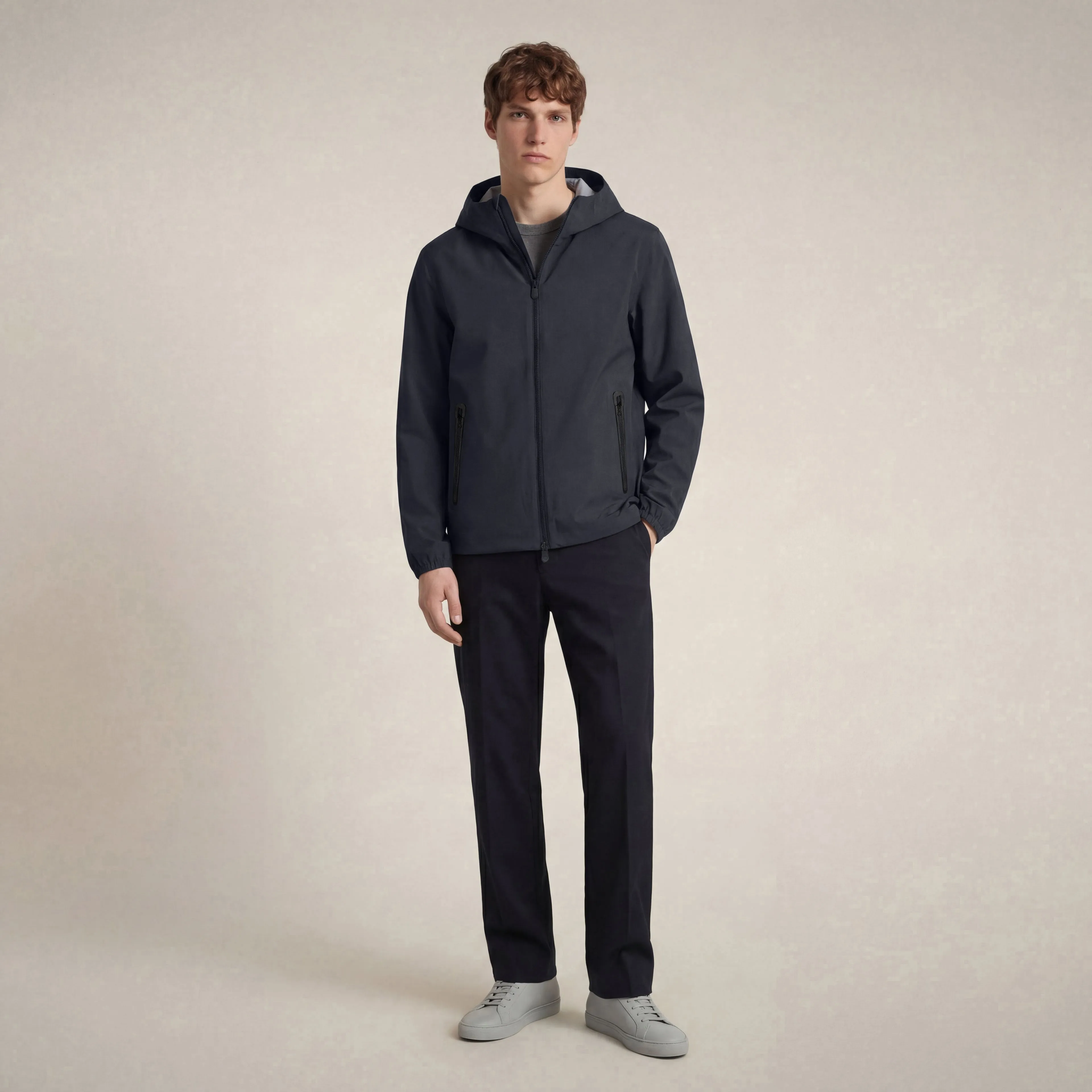 Men's hooded jacket drop in blue black sold by Save The Duck