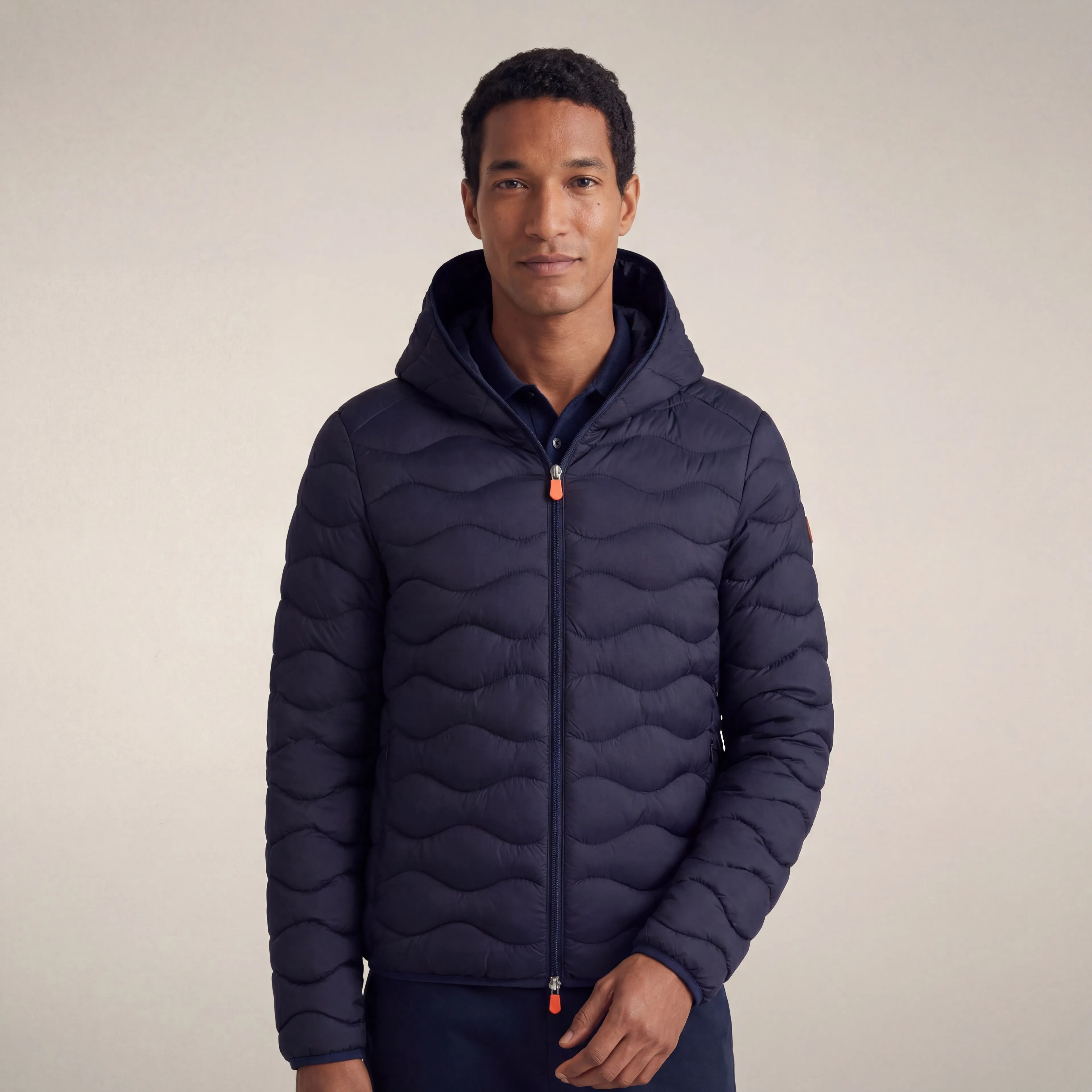 Men's hooded animal free puffer jacket reef in navy blue sold by Save The Duck product image thumbnail 5