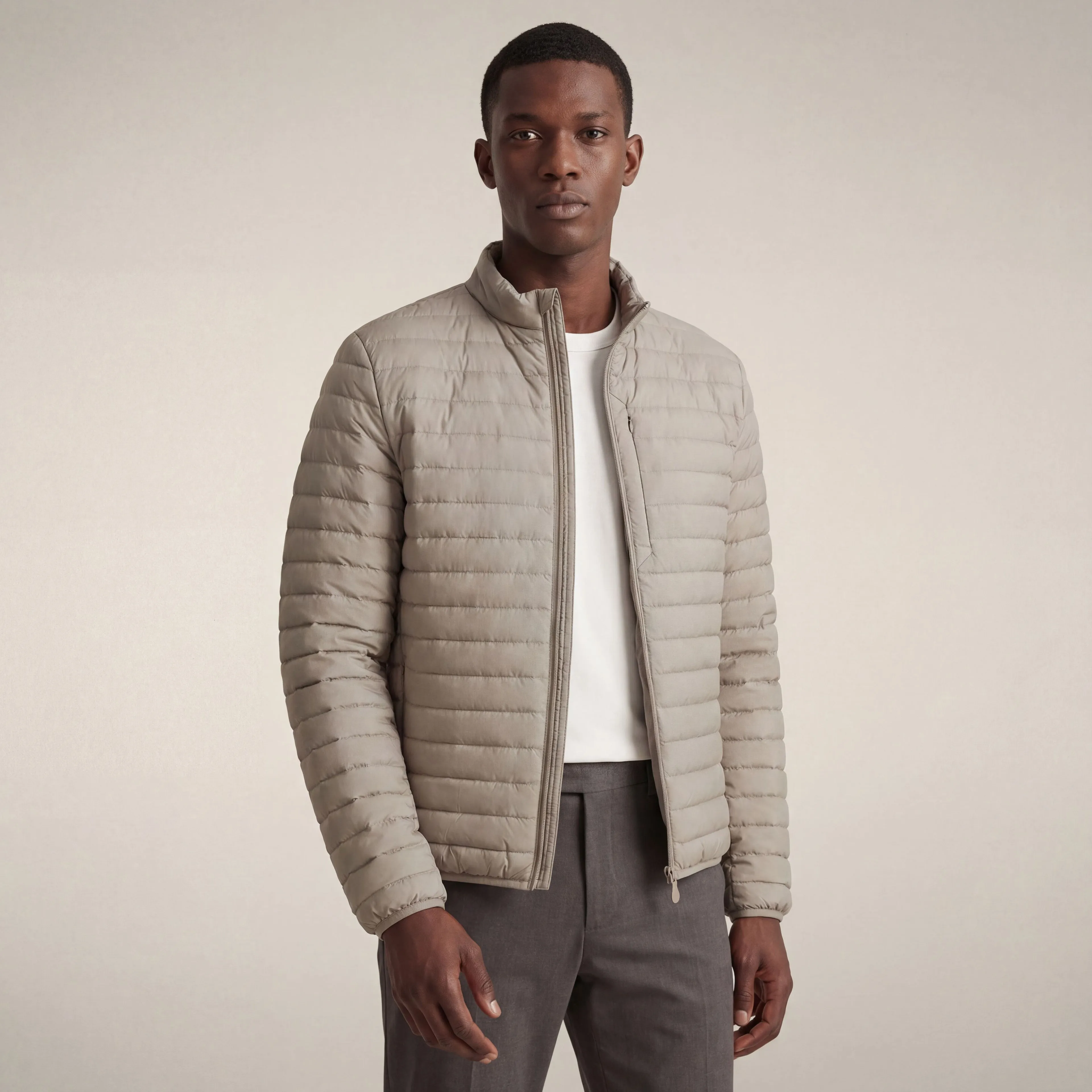 Men's animal free puffer jacket cole in rainy beige sold by Save The Duck product image thumbnail 5