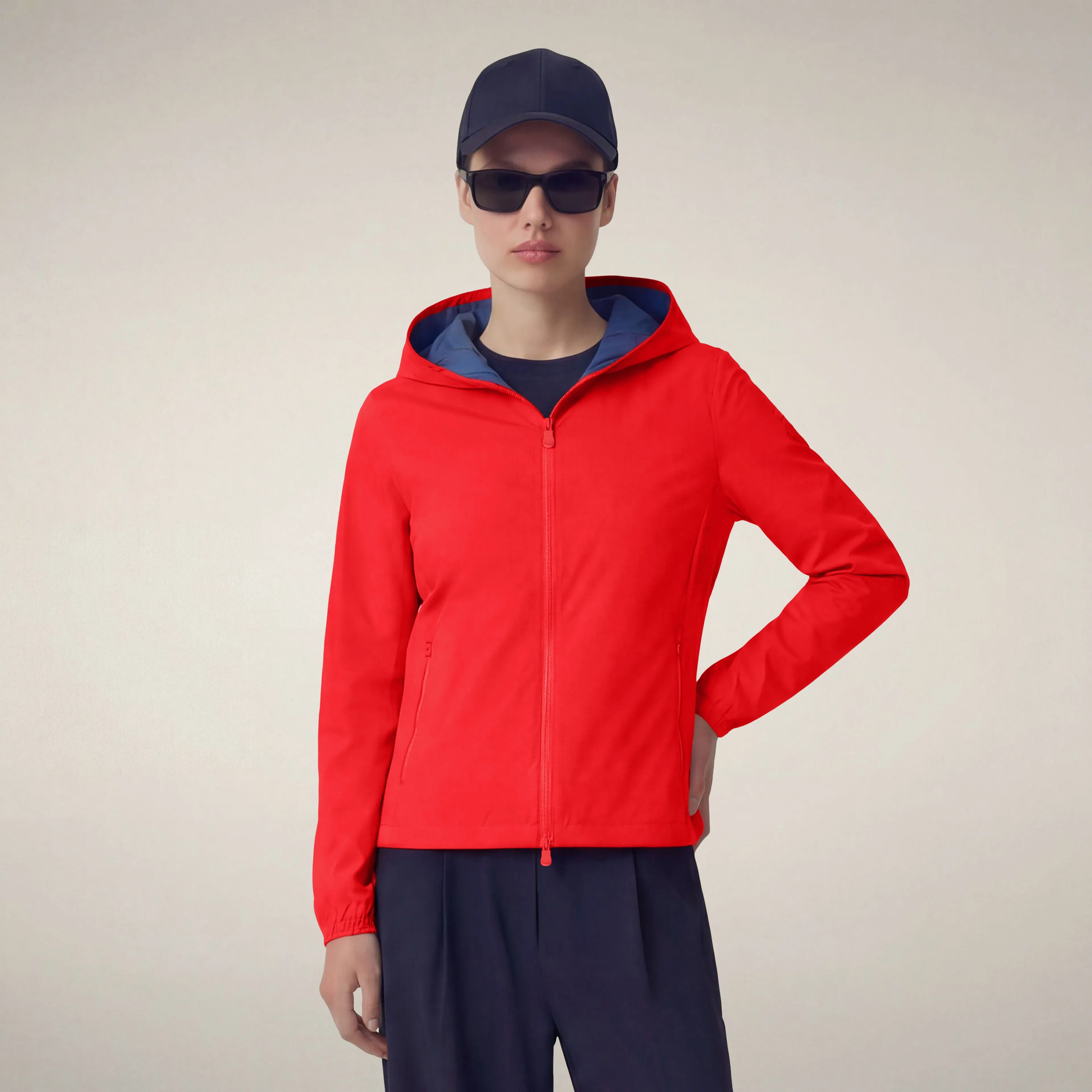 Women's hooded jacket stella in jack red sold by Save The Duck product image thumbnail 5