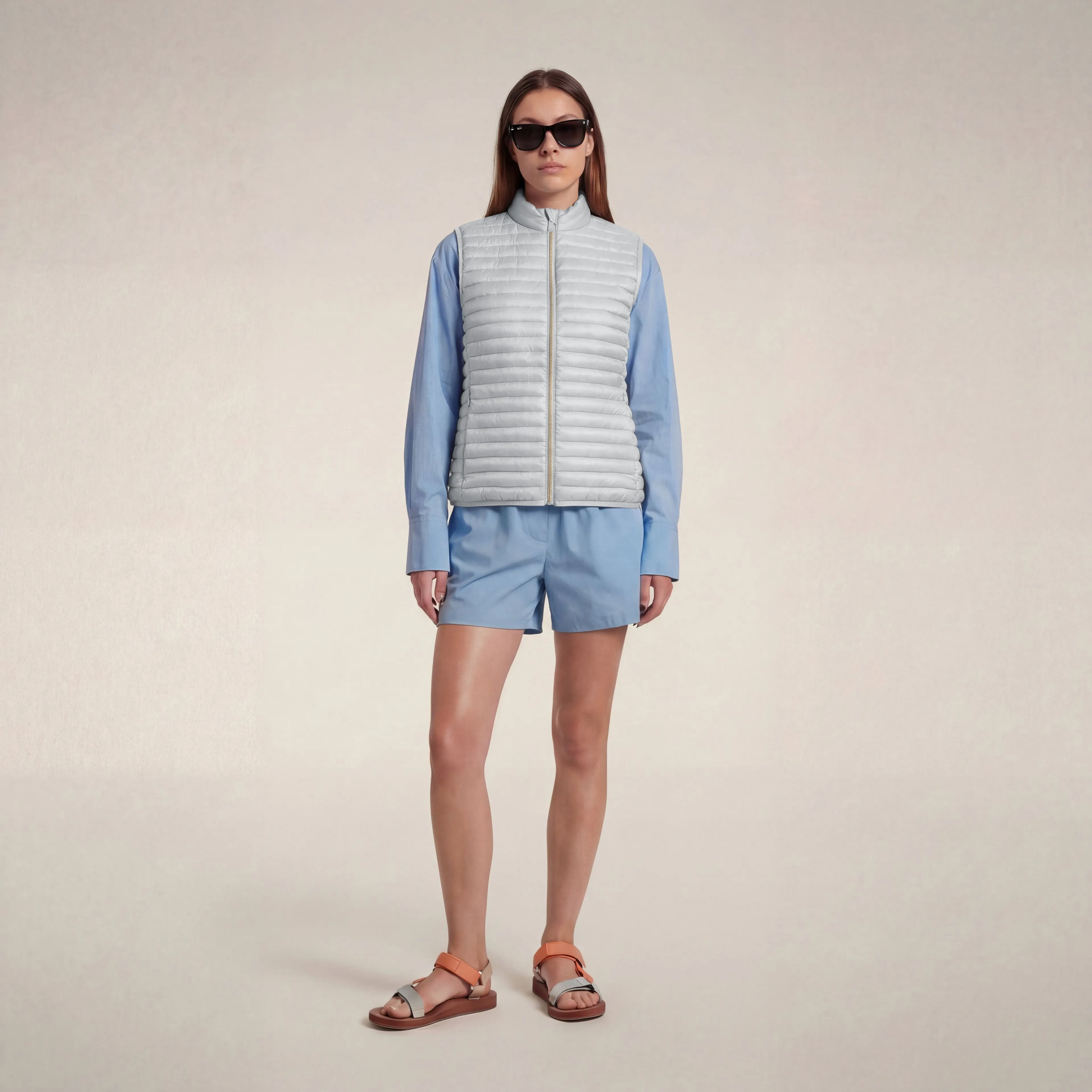 Women's vest arabella in fog grey sold by Save The Duck