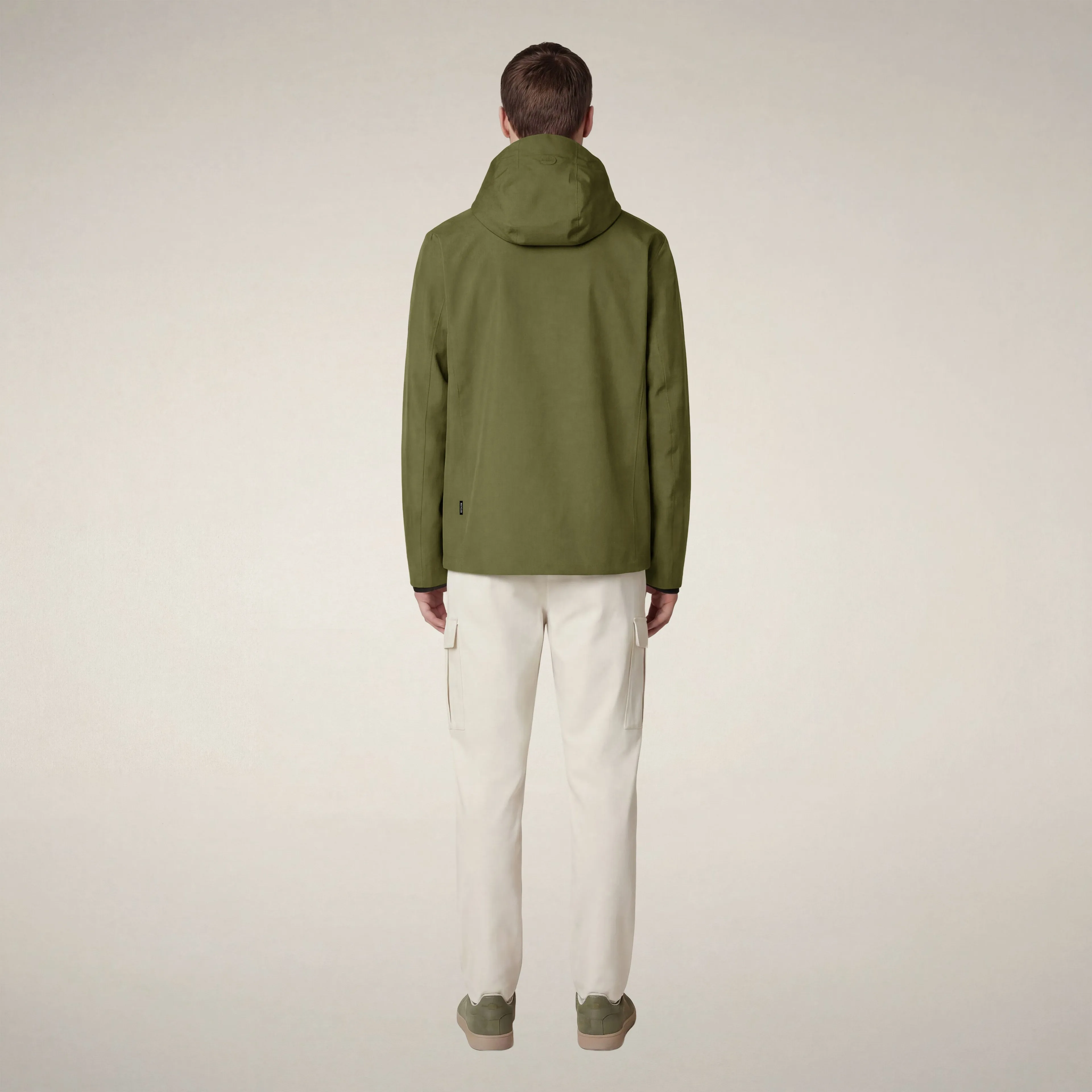 Men's hooded jacket jari in dusty olive sold by Save The Duck product image thumbnail 2