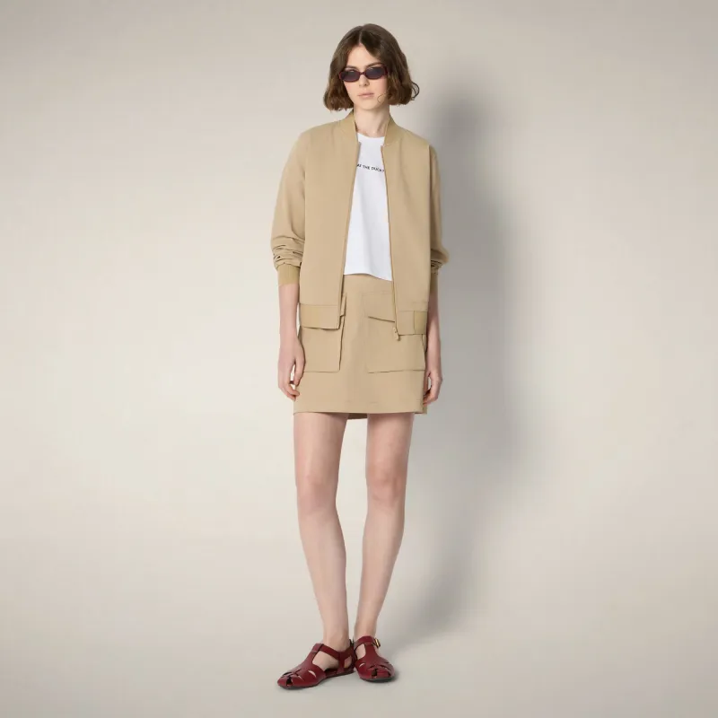 Women's Bomber Jacket Jena in Stardust Beige - ASAP made by Save The Duck