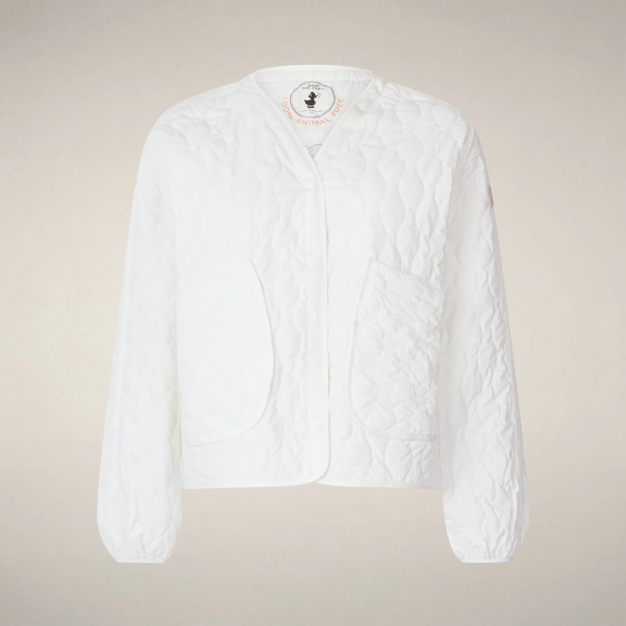 Women's puffer jacket Fara in Off White sold by Save The Duck product image thumbnail 3