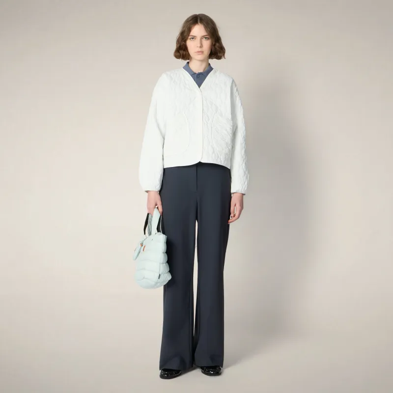 Women's puffer jacket Fara in Off White made by Save The Duck