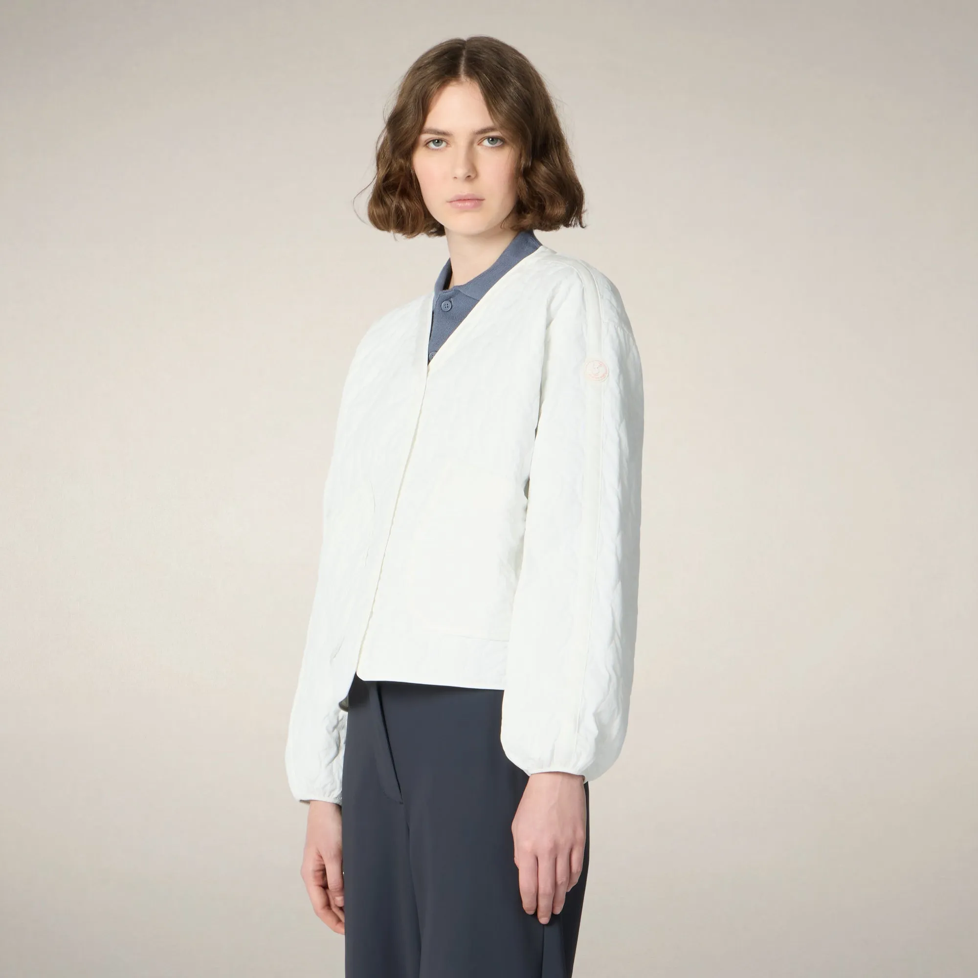 Women's puffer jacket Fara in Off White sold by Save The Duck product image thumbnail 5