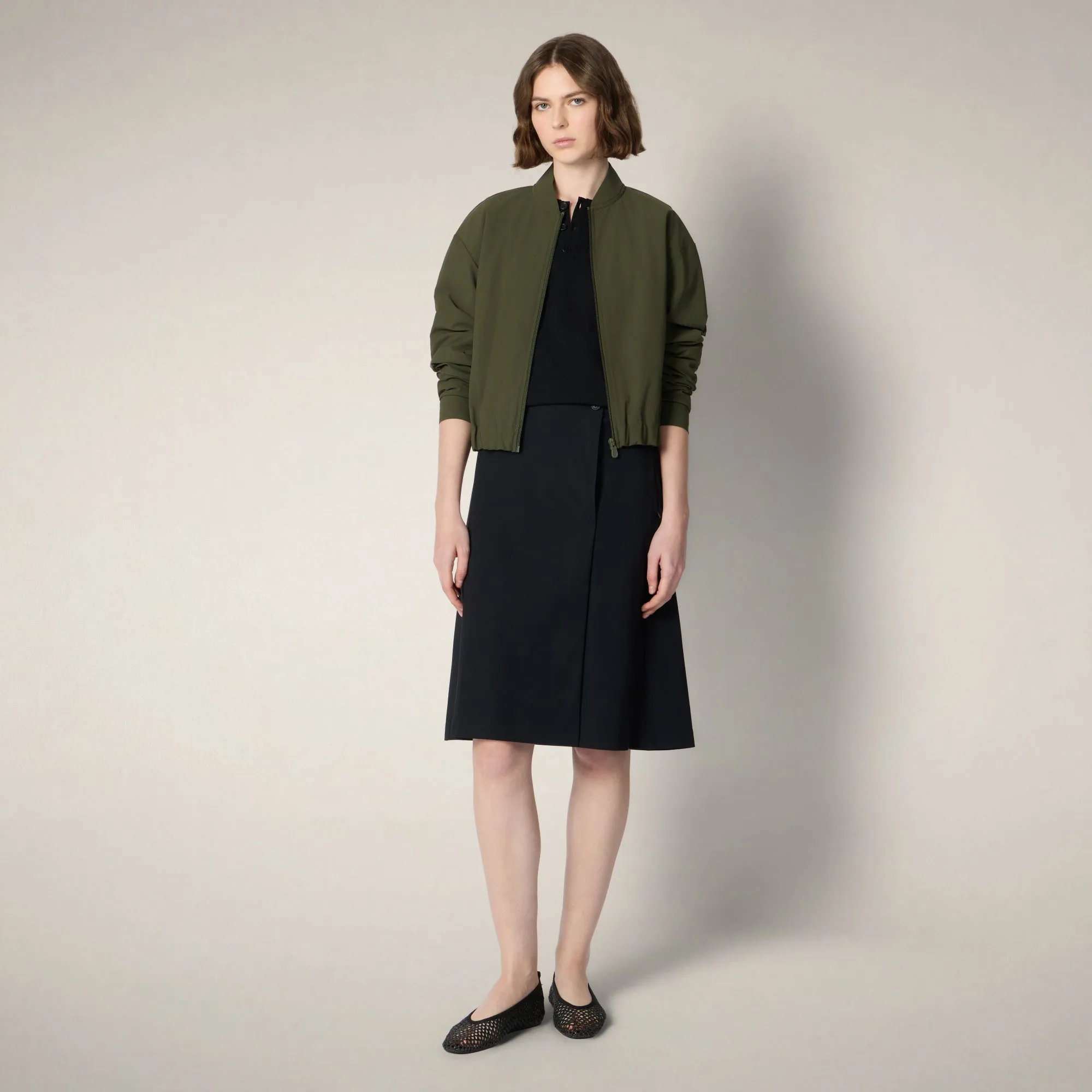 Women's Bomber Jacket Alana in Snake Green - FYI sold by Save The Duck