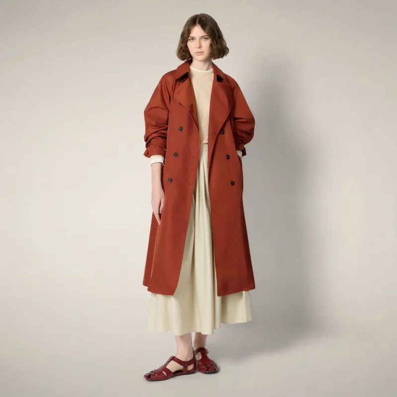 Women's Coat Gala in Sienna Red made by Save The Duck