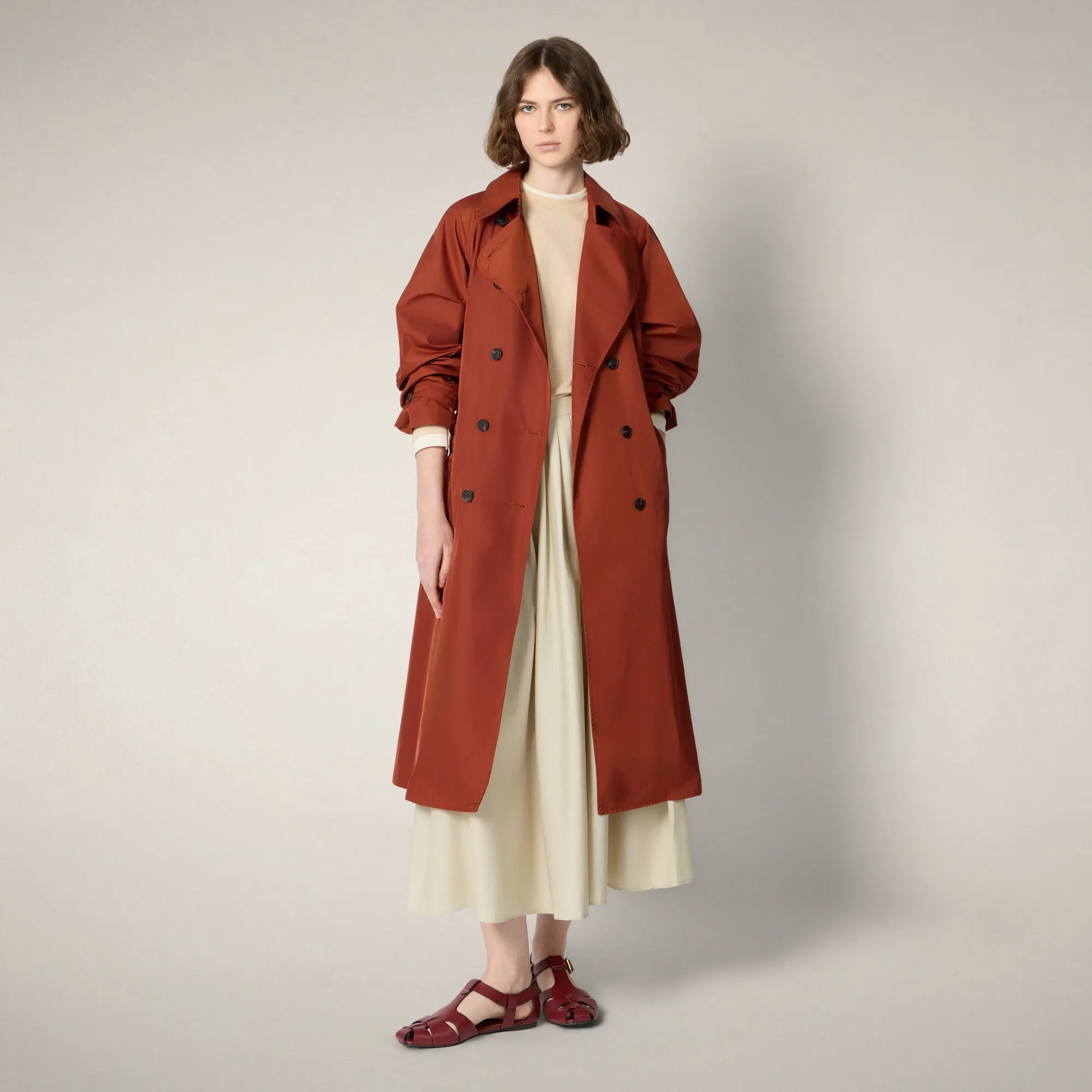 Women's Coat Gala in Sienna Red sold by Save The Duck