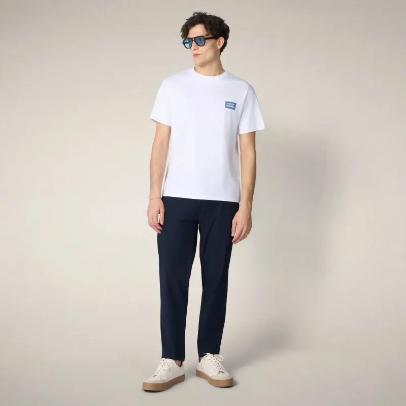 Men's T-shirt Ford in White with New York print made by Save The Duck