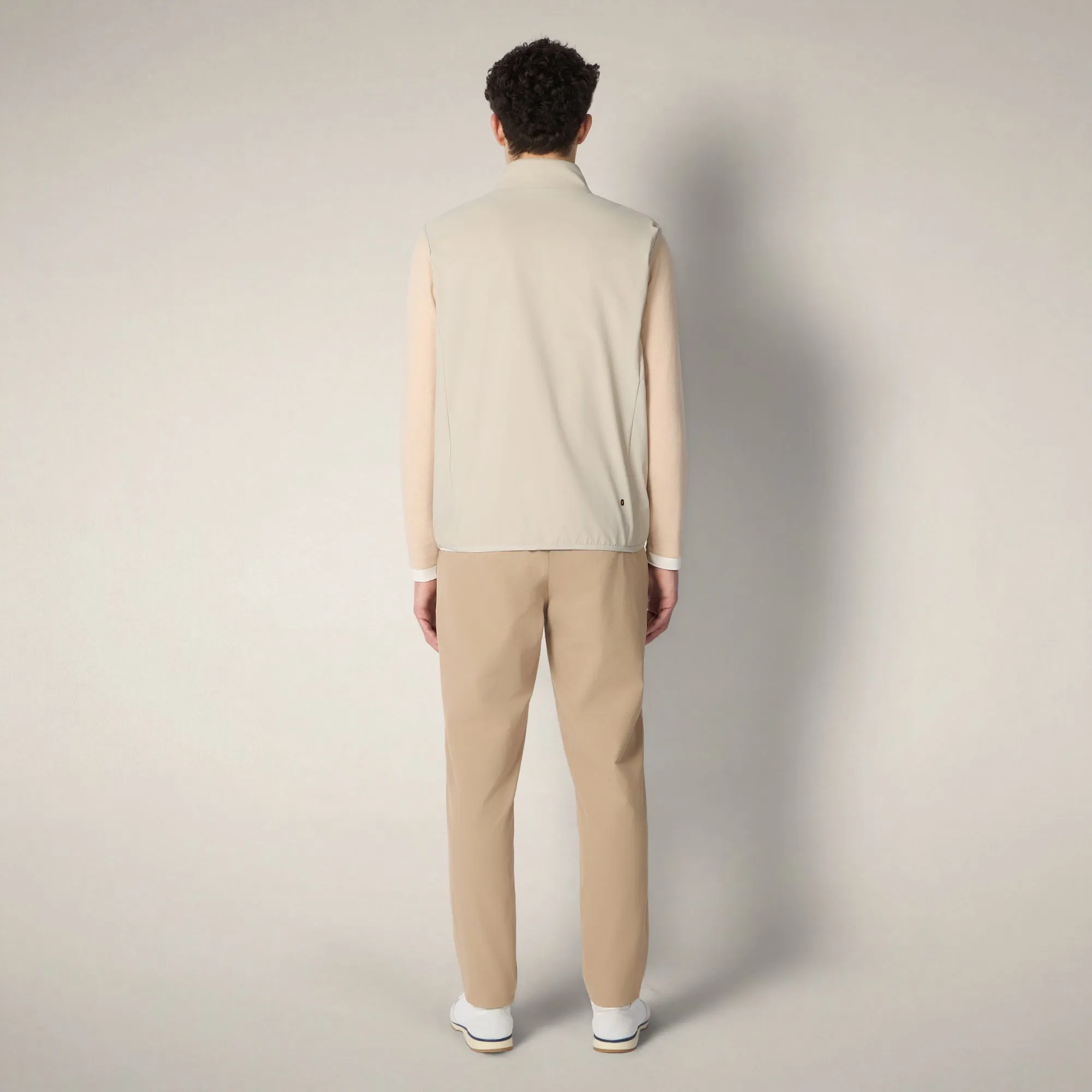 Men's puffer vest with quilted front in Rainy Beige FYI sold by Save The Duck product image thumbnail 2