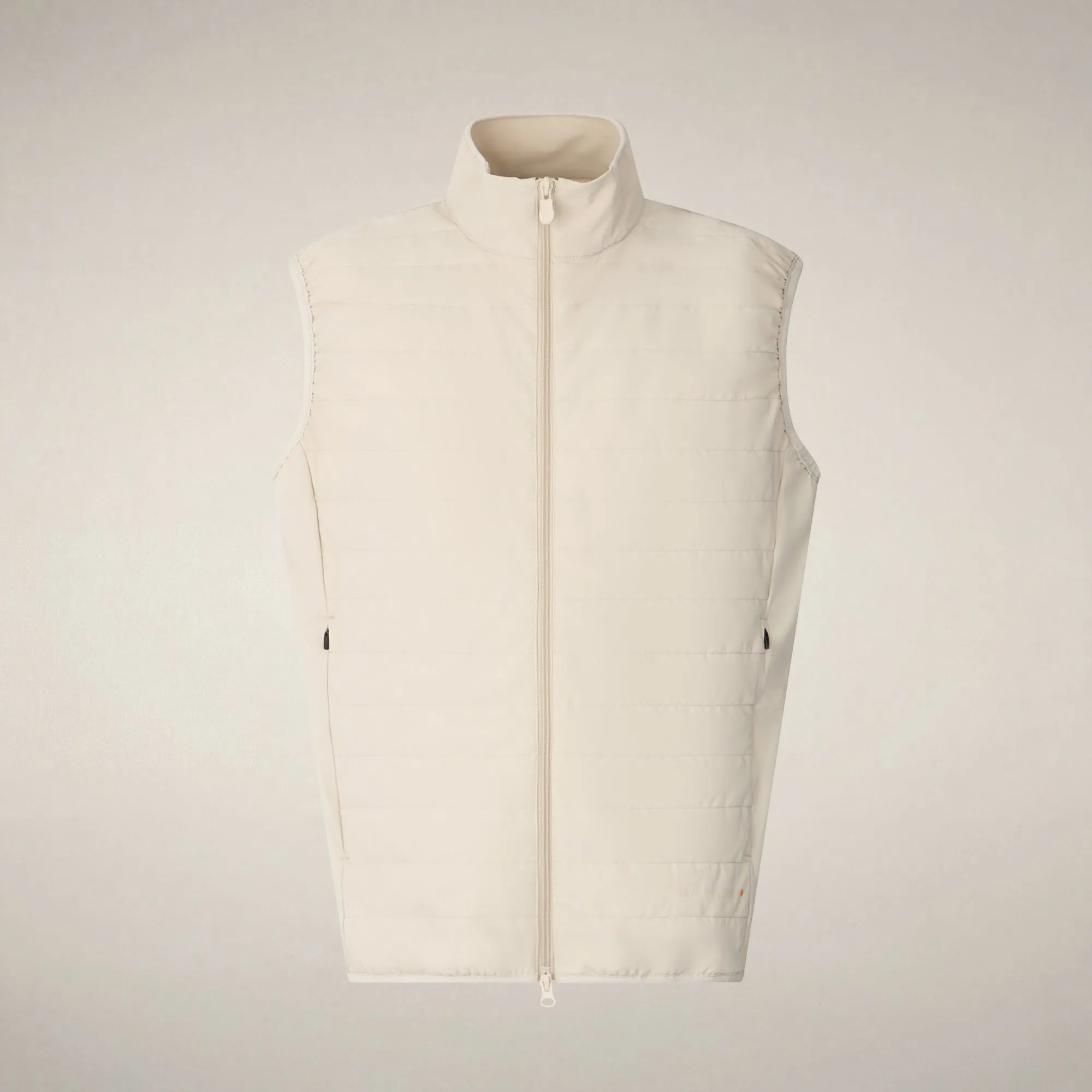 Men's puffer vest with quilted front in Rainy Beige FYI sold by Save The Duck product image thumbnail 3