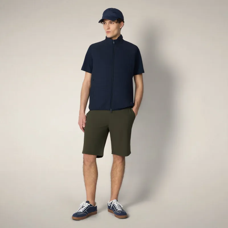 Men's puffer vest with quilted front in Navy Blue FYI made by Save The Duck