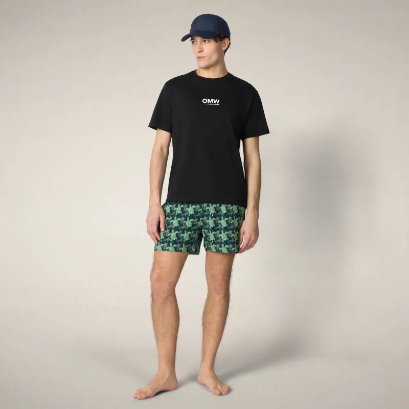 Men's Swim Shorts Ademir with turtle camouflage print made by Save The Duck