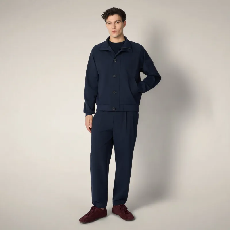 Men's Bomber Jacket Blade in Navy Blue made by Save The Duck