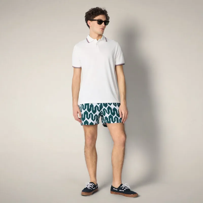 Men's Swim Shorts Ademir with bold zigzag print made by Save The Duck