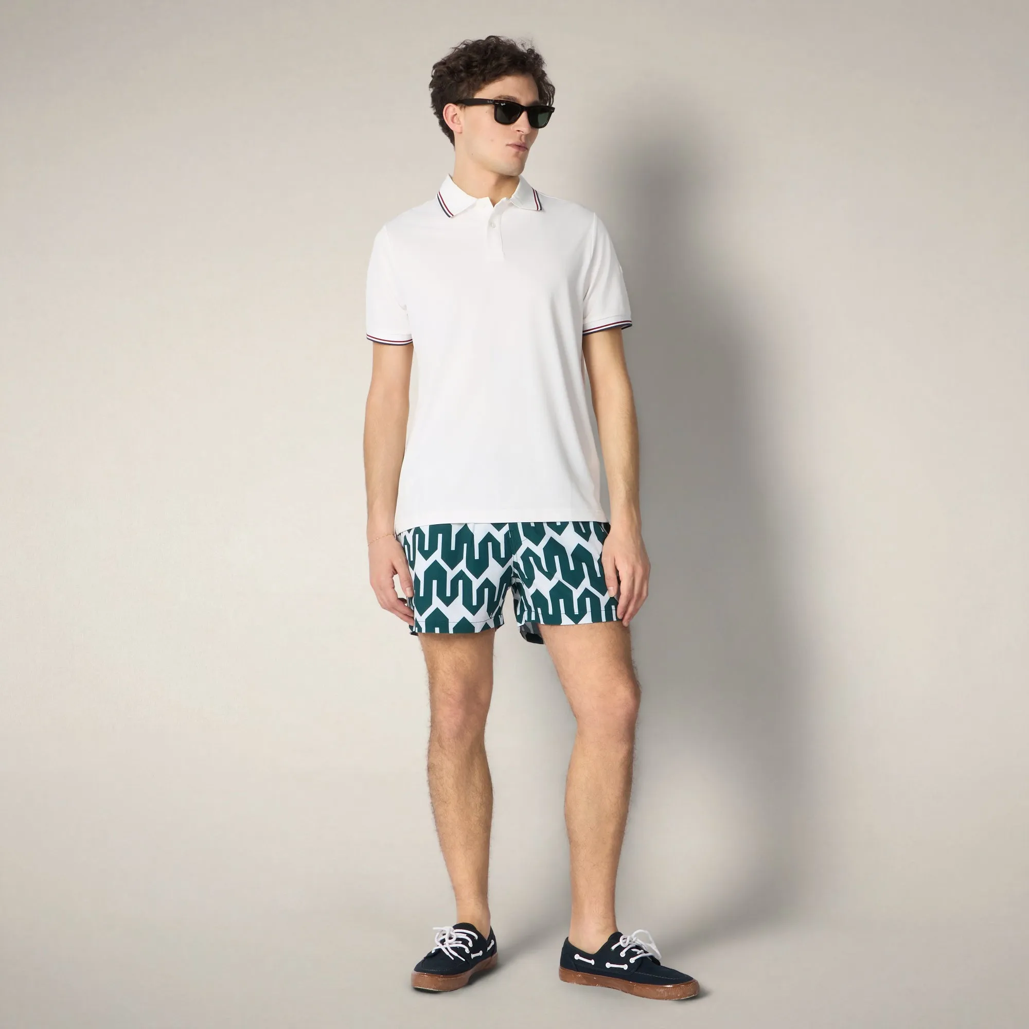 Men's Swim Shorts Ademir with bold zigzag print sold by Save The Duck